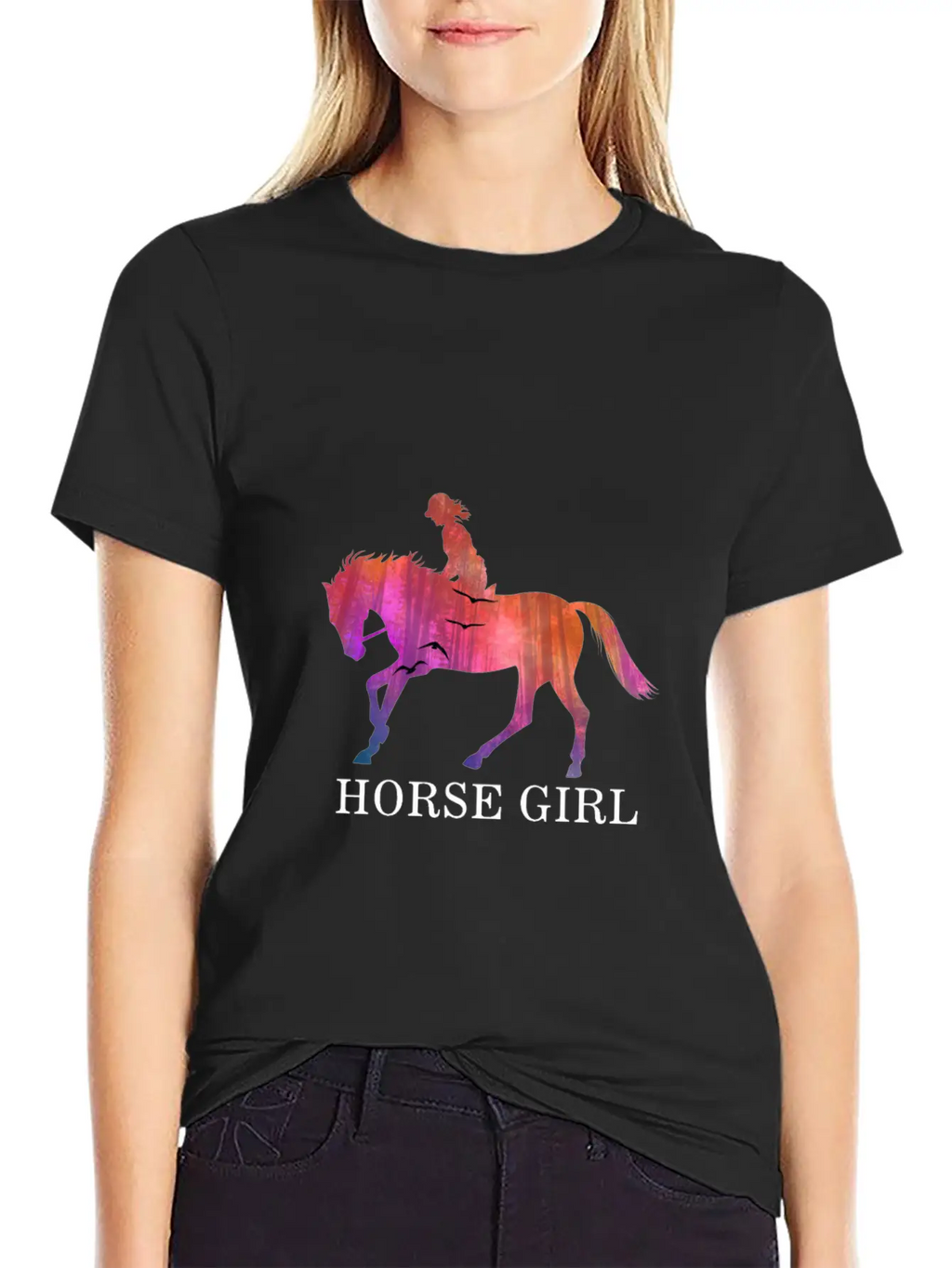 Horse Girl I Love My Horses Racing Riding Unisex Short Sleeve Soft Cotton T-Shirt – Casual Everyday Wear