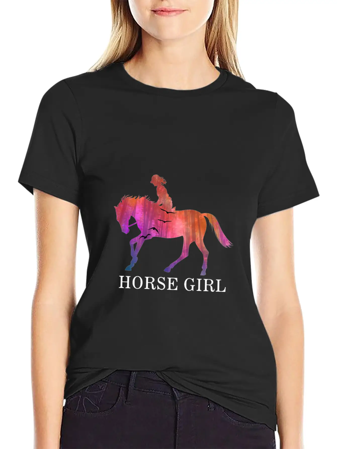 Horse Girl I Love My Horses Racing Riding Unisex Short Sleeve Soft Cotton T-Shirt – Casual Everyday Wear