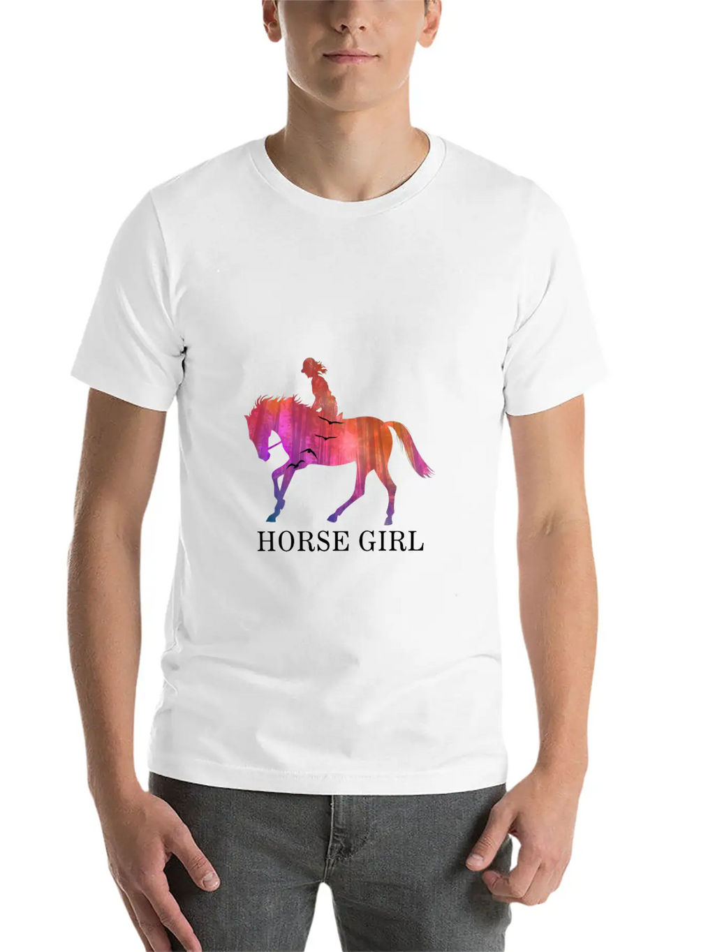 Horse Girl I Love My Horses Racing Riding Unisex Short Sleeve Soft Cotton T-Shirt – Casual Everyday Wear