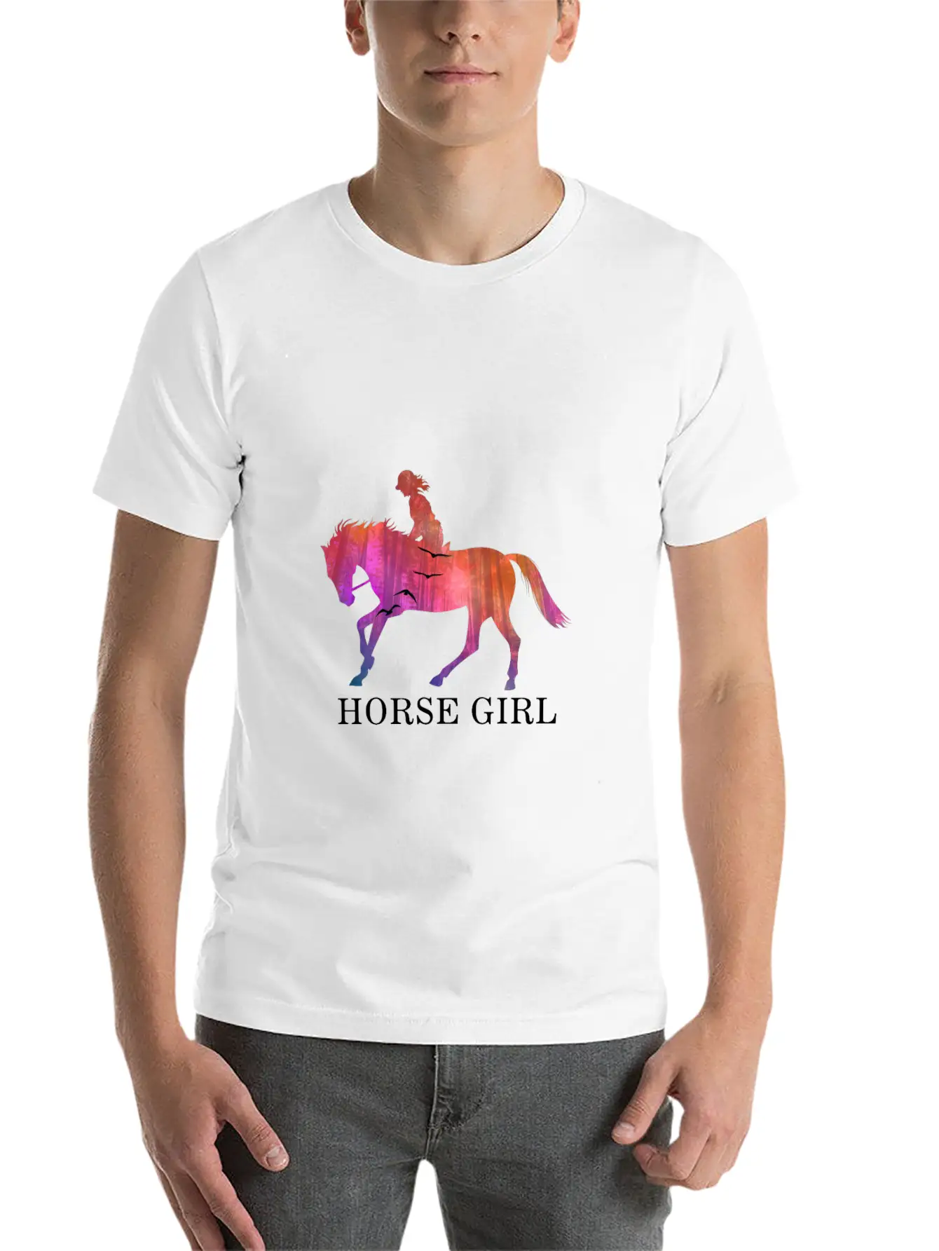 Horse Girl I Love My Horses Racing Riding Unisex Short Sleeve Soft Cotton T-Shirt – Casual Everyday Wear