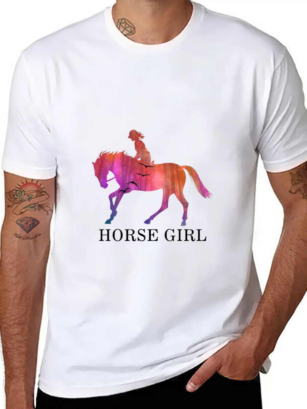 Horse Girl I Love My Horses Racing Riding Unisex Short Sleeve Soft Cotton T-Shirt – Casual Everyday Wear