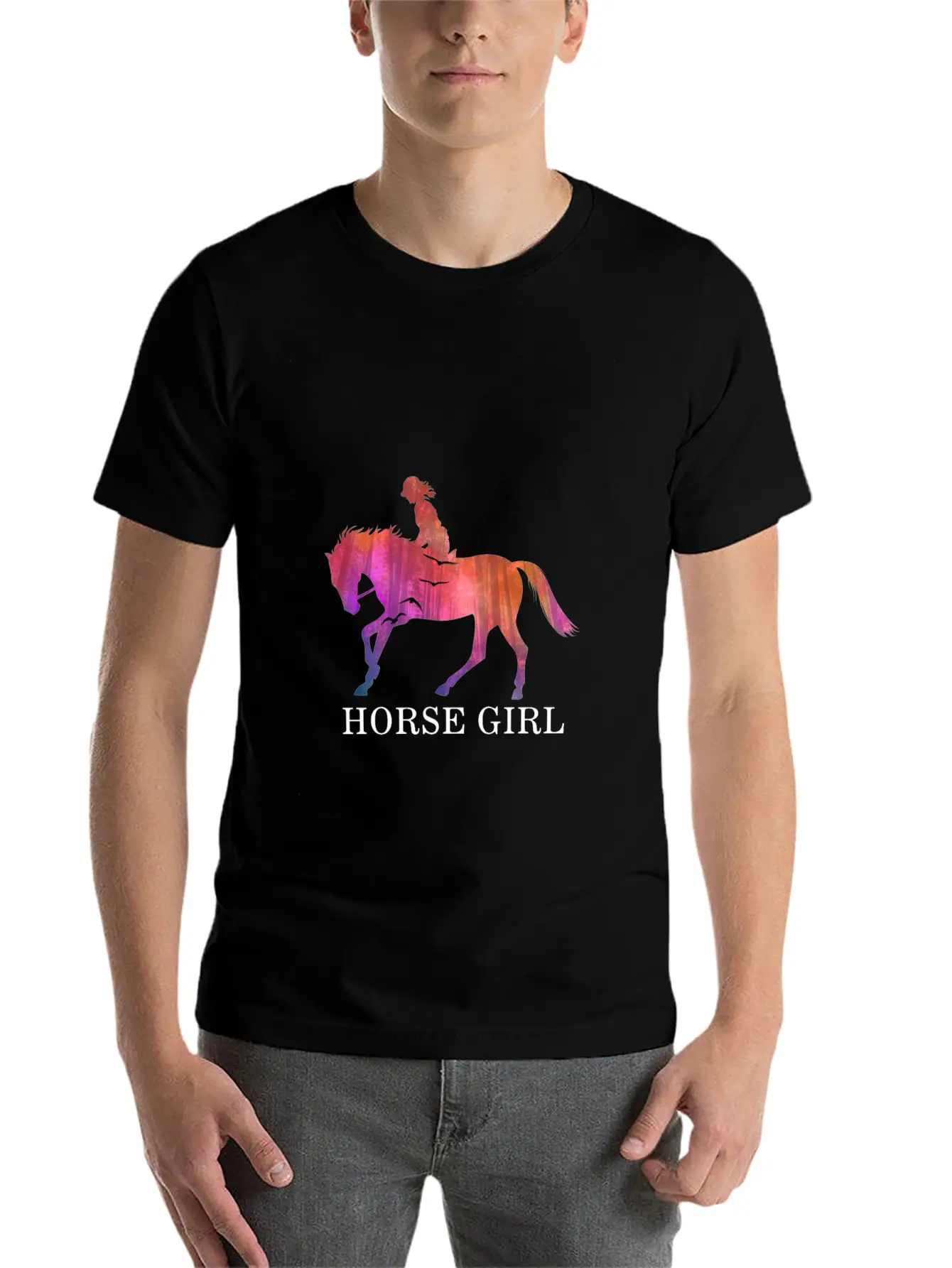 Horse Girl I Love My Horses Racing Riding Unisex Short Sleeve Soft Cotton T-Shirt – Casual Everyday Wear