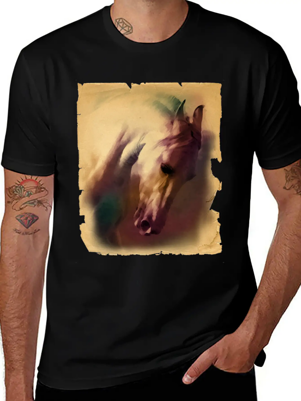 Horse Head Casual Graphic T-Shirt – Simple And Comfortable Daily Wear