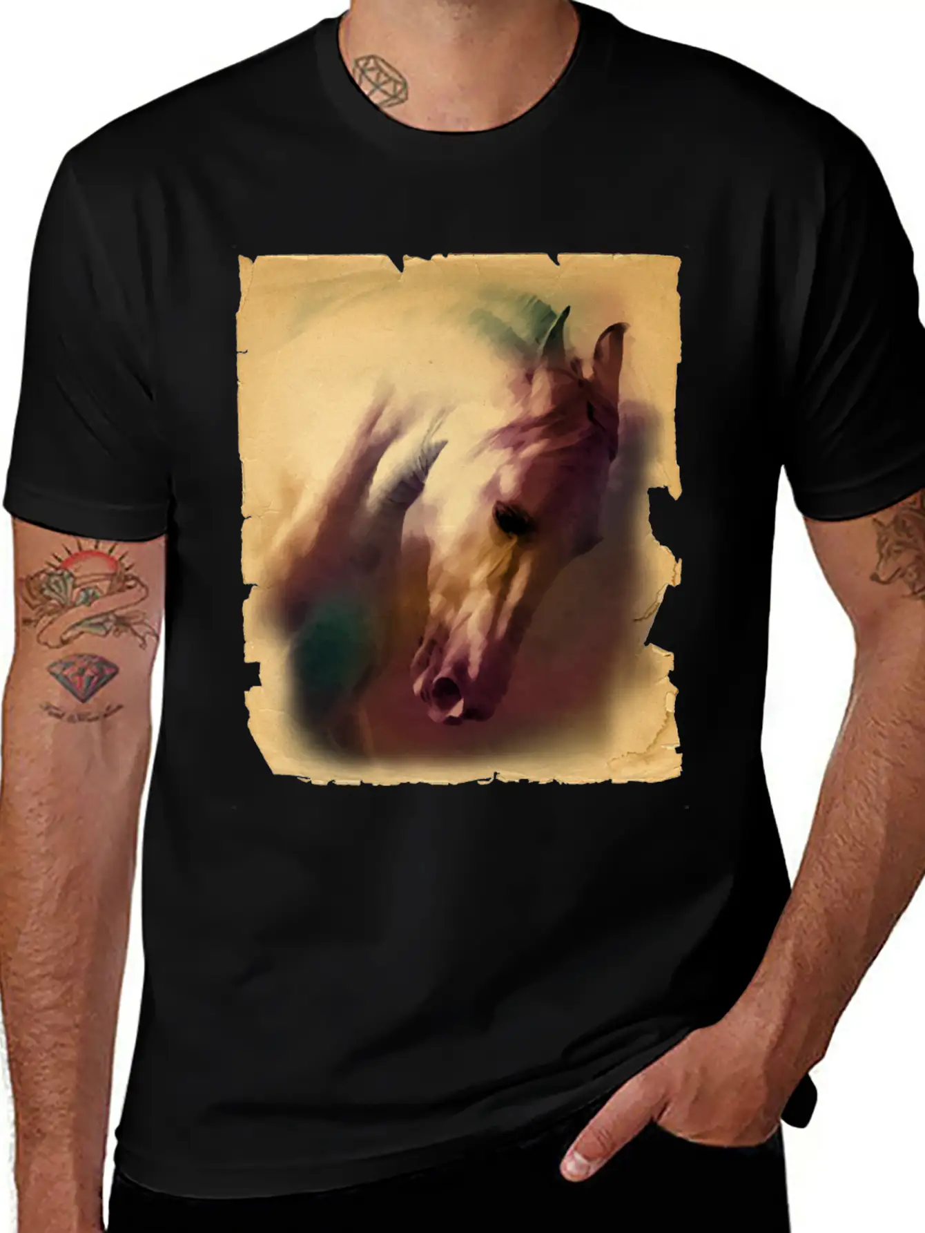 Horse Head Casual Graphic T-Shirt – Simple And Comfortable Daily Wear