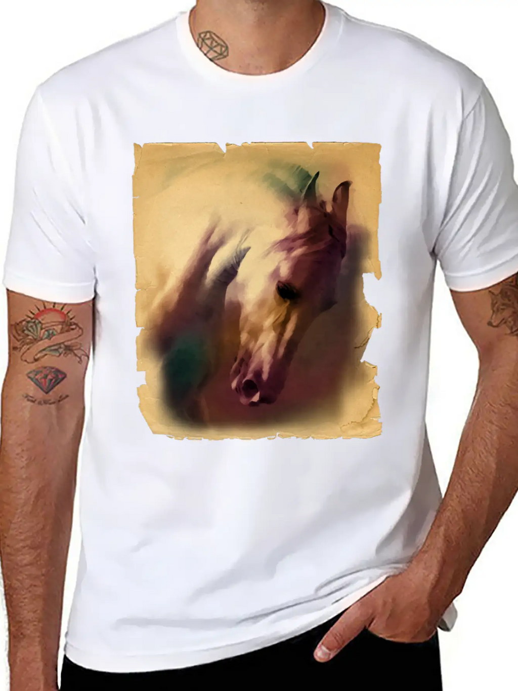 Horse Head Casual Graphic T-Shirt – Simple And Comfortable Daily Wear