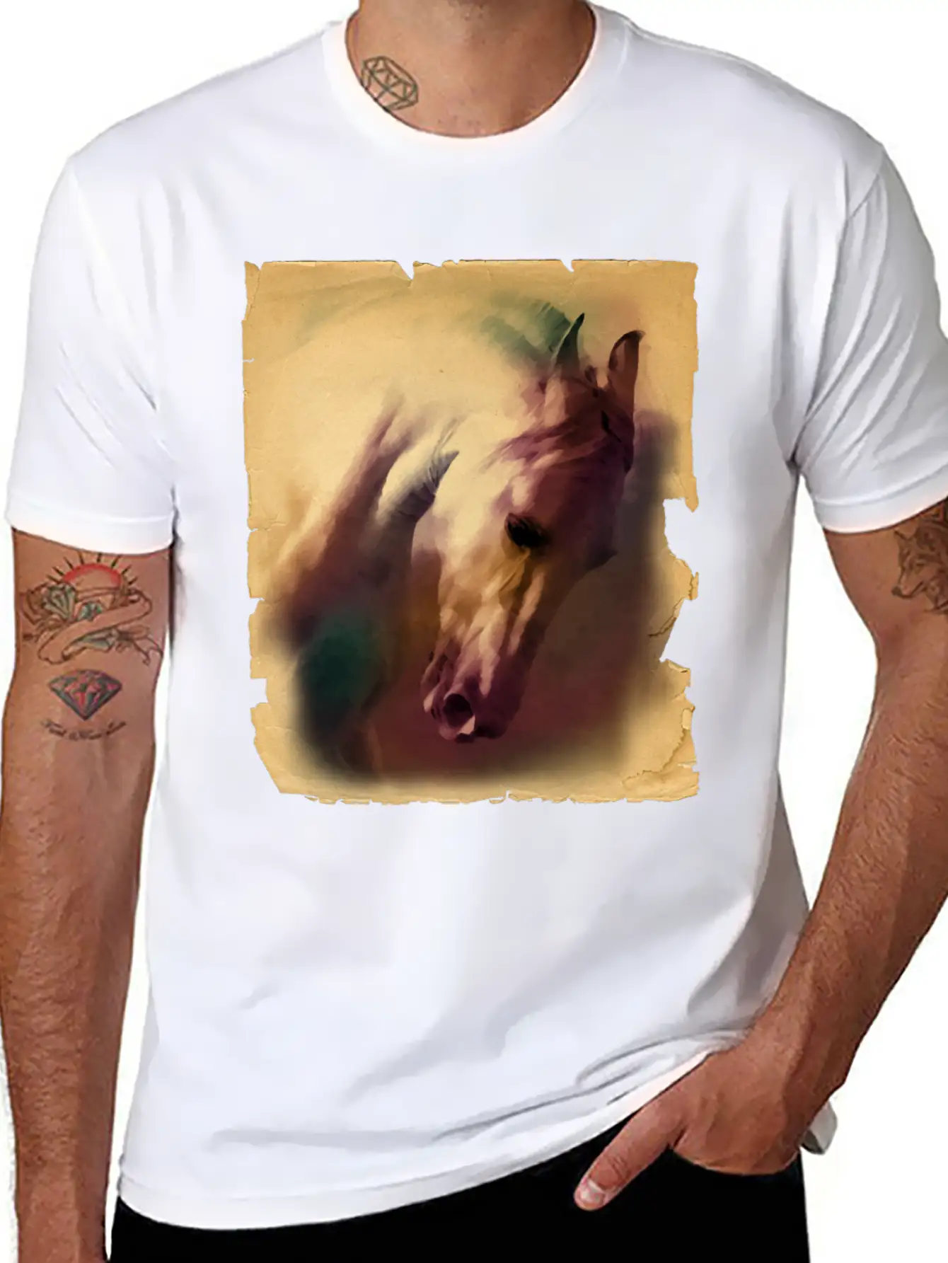 Horse Head Casual Graphic T-Shirt – Simple And Comfortable Daily Wear