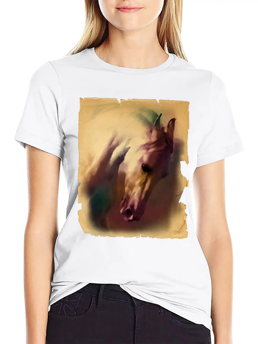 Horse Head Casual Graphic T-Shirt – Simple And Comfortable Daily Wear