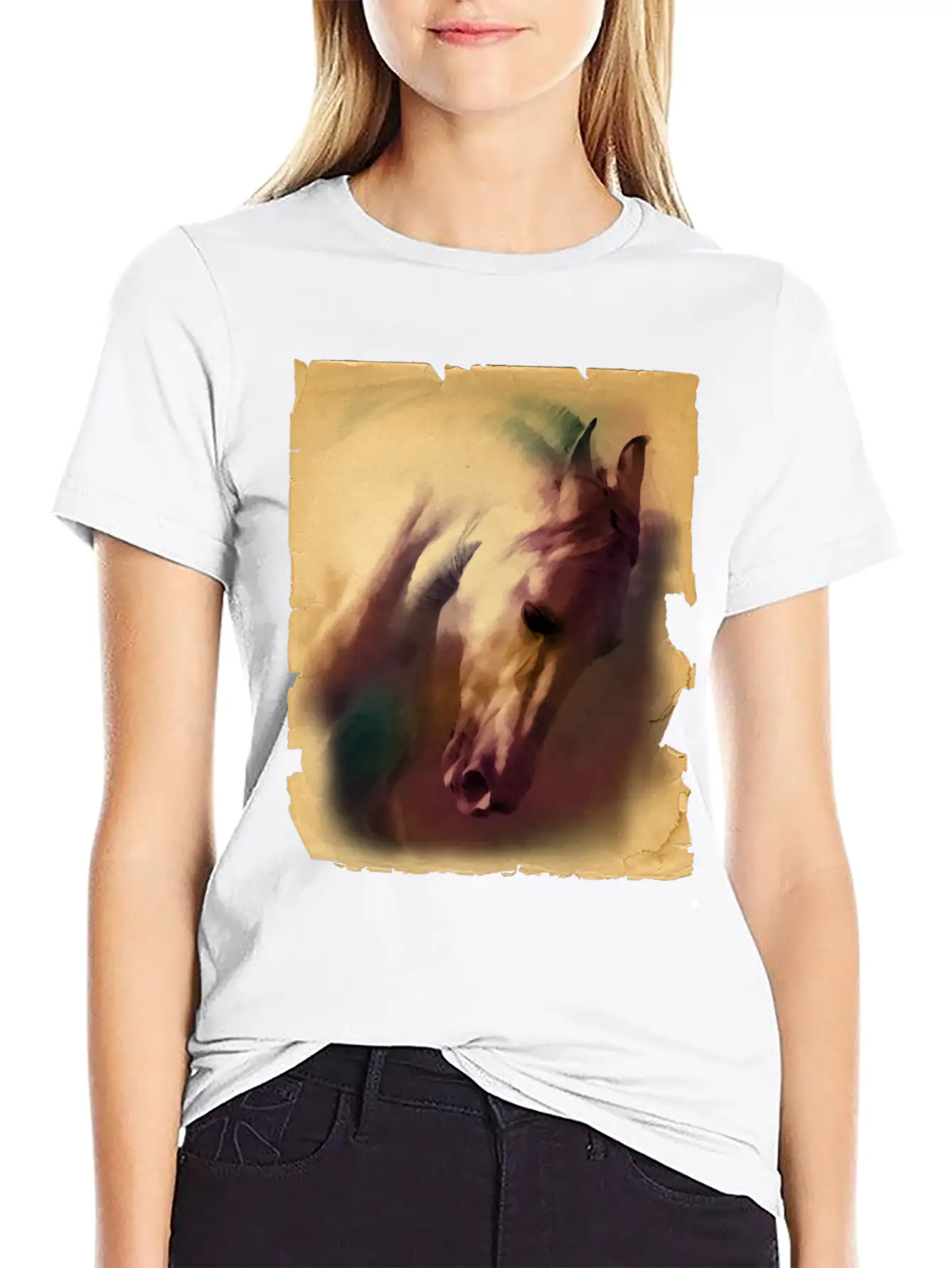 Horse Head Casual Graphic T-Shirt – Simple And Comfortable Daily Wear