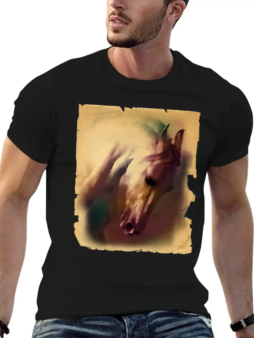 Horse Head Casual Graphic T-Shirt – Simple And Comfortable Daily Wear