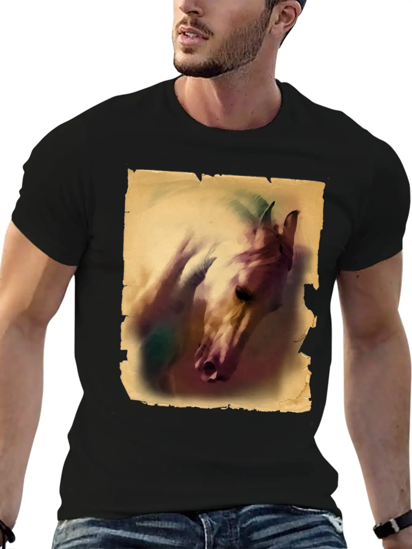 Horse Head Casual Graphic T-Shirt – Simple And Comfortable Daily Wear