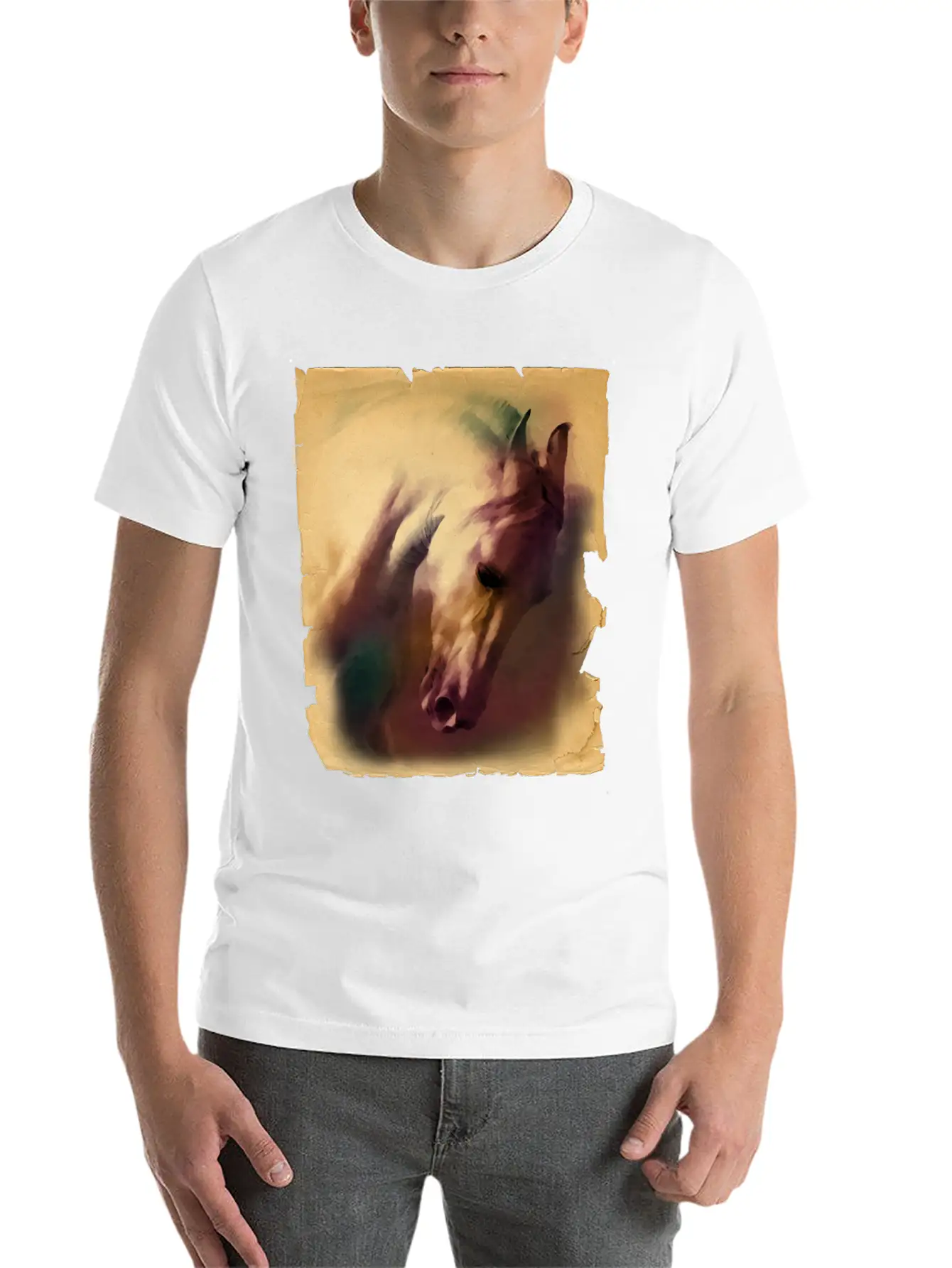 Horse Head Casual Graphic T-Shirt – Simple And Comfortable Daily Wear