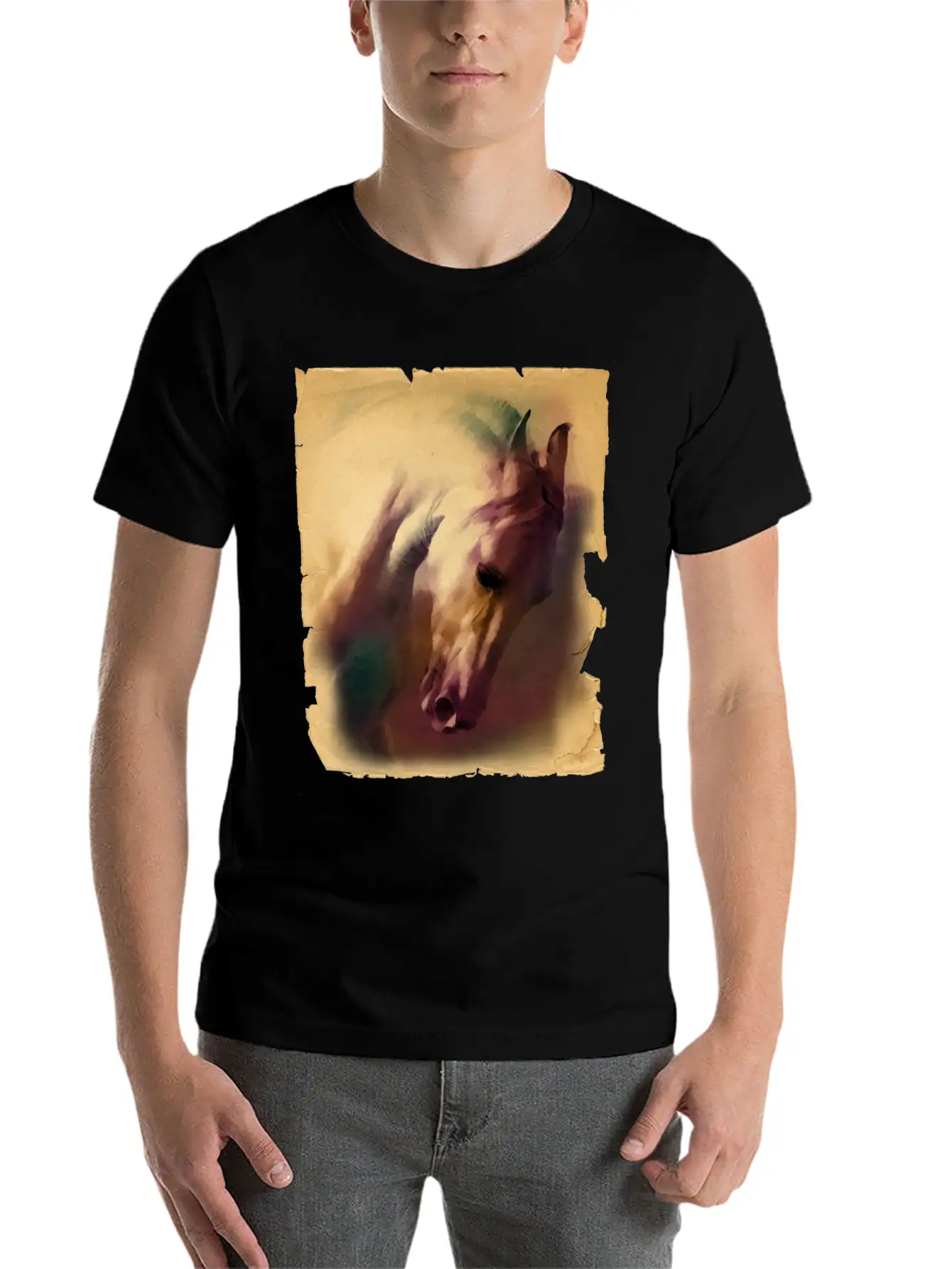 Horse Head Casual Graphic T-Shirt – Simple And Comfortable Daily Wear