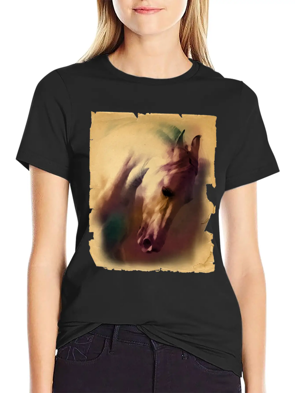 Horse Head Casual Graphic T-Shirt – Simple And Comfortable Daily Wear