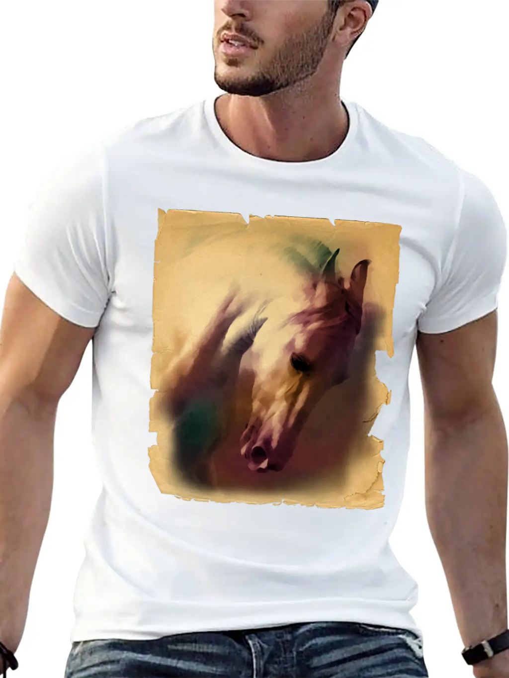 Horse Head Casual Graphic T-Shirt – Simple And Comfortable Daily Wear