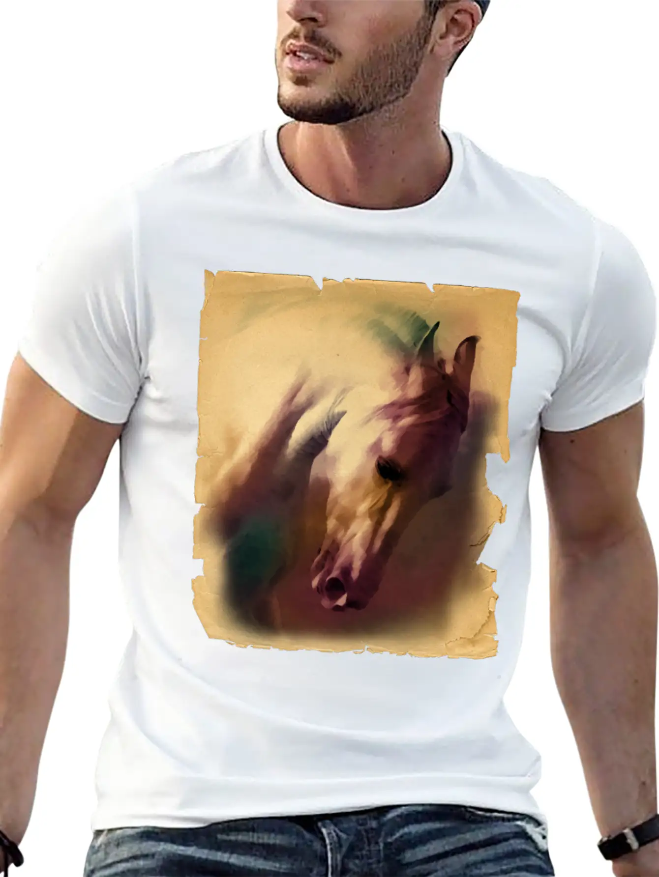Horse Head Casual Graphic T-Shirt – Simple And Comfortable Daily Wear