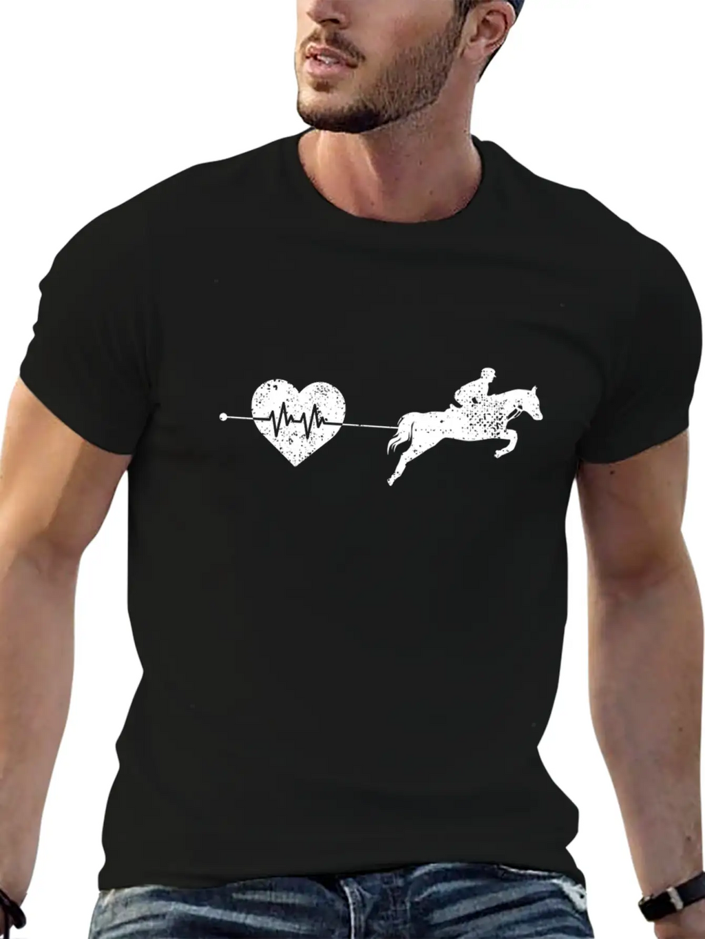 Horse Heartbeat Breathable Soft Cotton T-Shirt – Timeless Casual Look