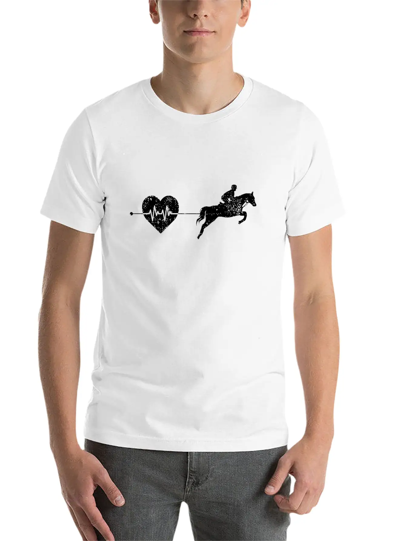 Horse Heartbeat Breathable Soft Cotton T-Shirt – Timeless Casual Look
