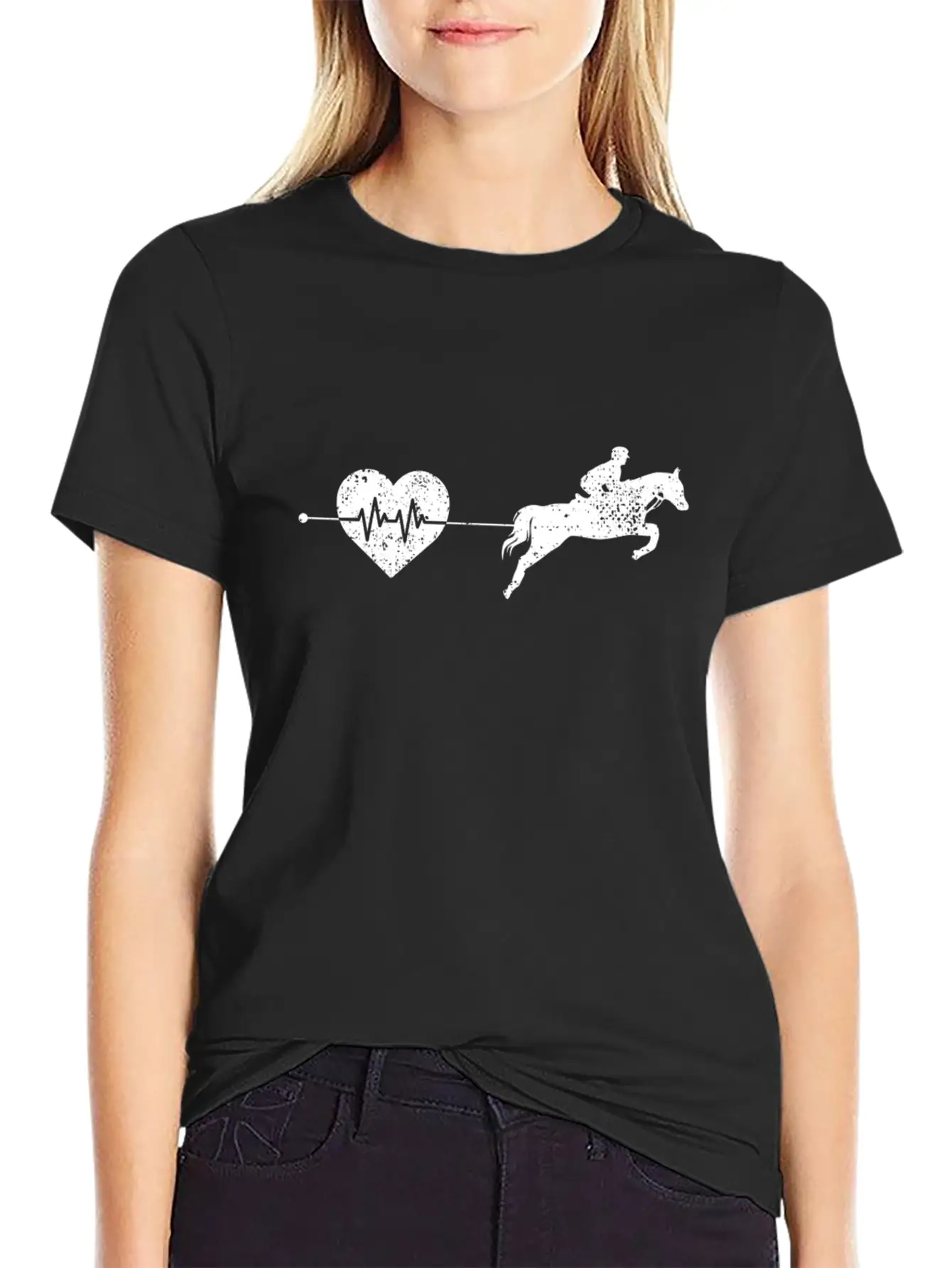 Horse Heartbeat Breathable Soft Cotton T-Shirt – Timeless Casual Look