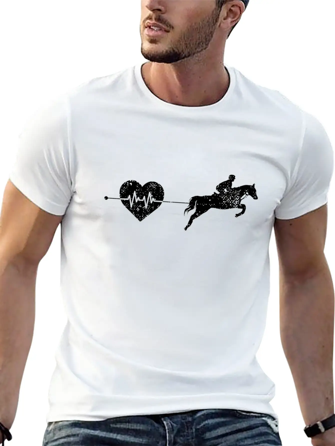 Horse Heartbeat Breathable Soft Cotton T-Shirt – Timeless Casual Look