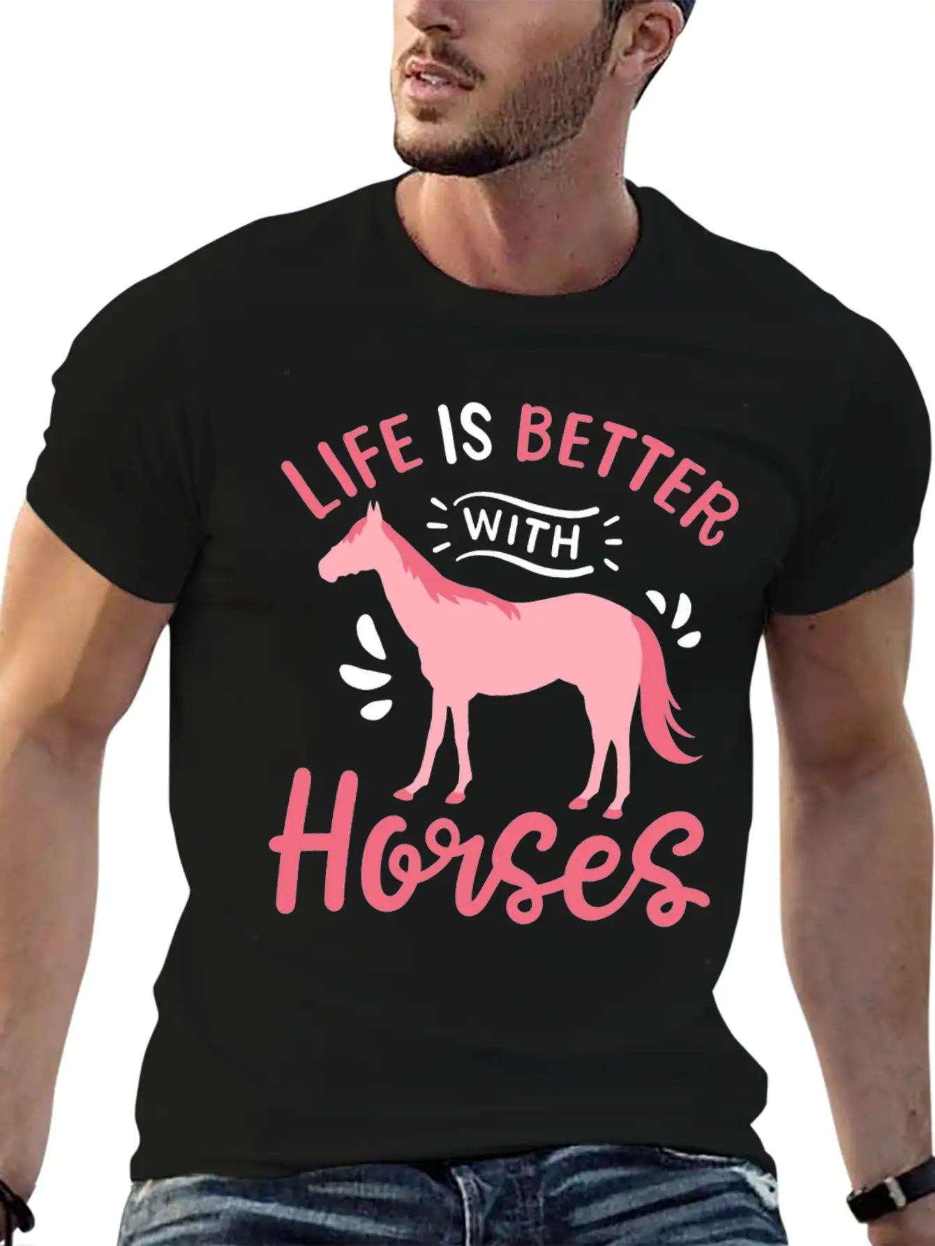 Horse Horseback Horse Riding Horse Racing Breathable Soft Cotton T-Shirt – Timeless Casual Look