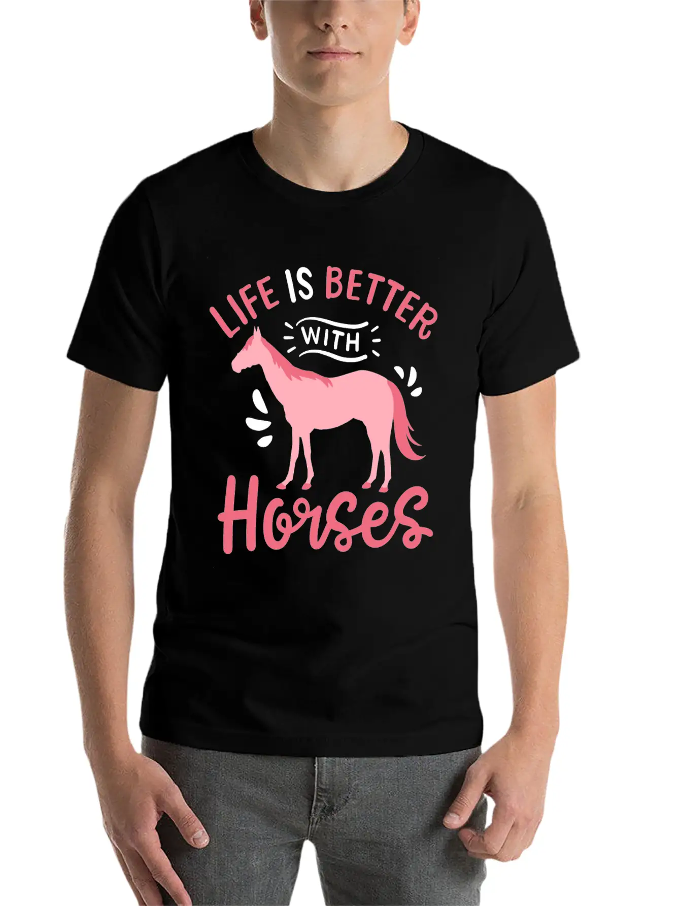 Horse Horseback Horse Riding Horse Racing Breathable Soft Cotton T-Shirt – Timeless Casual Look