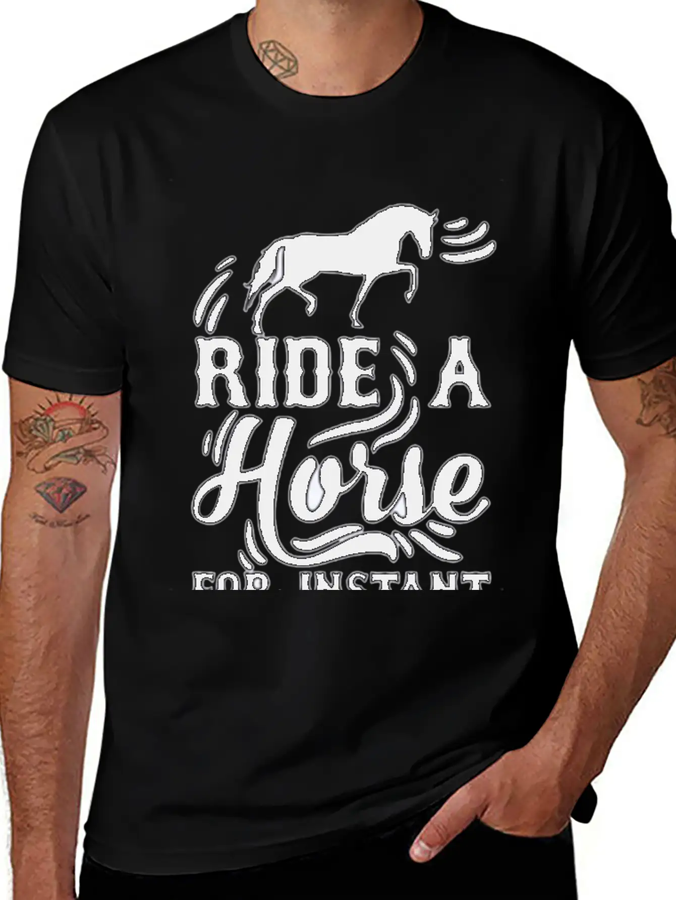 Horse Instant Happiness Stylish Everyday T-Shirt – Unisex Basic Cotton Tee