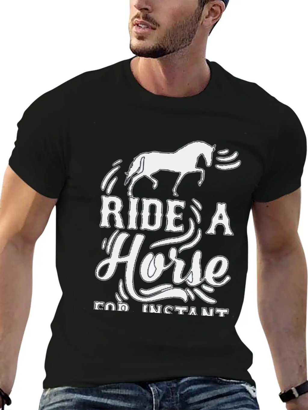 Horse Instant Happiness Stylish Everyday T-Shirt – Unisex Basic Cotton Tee