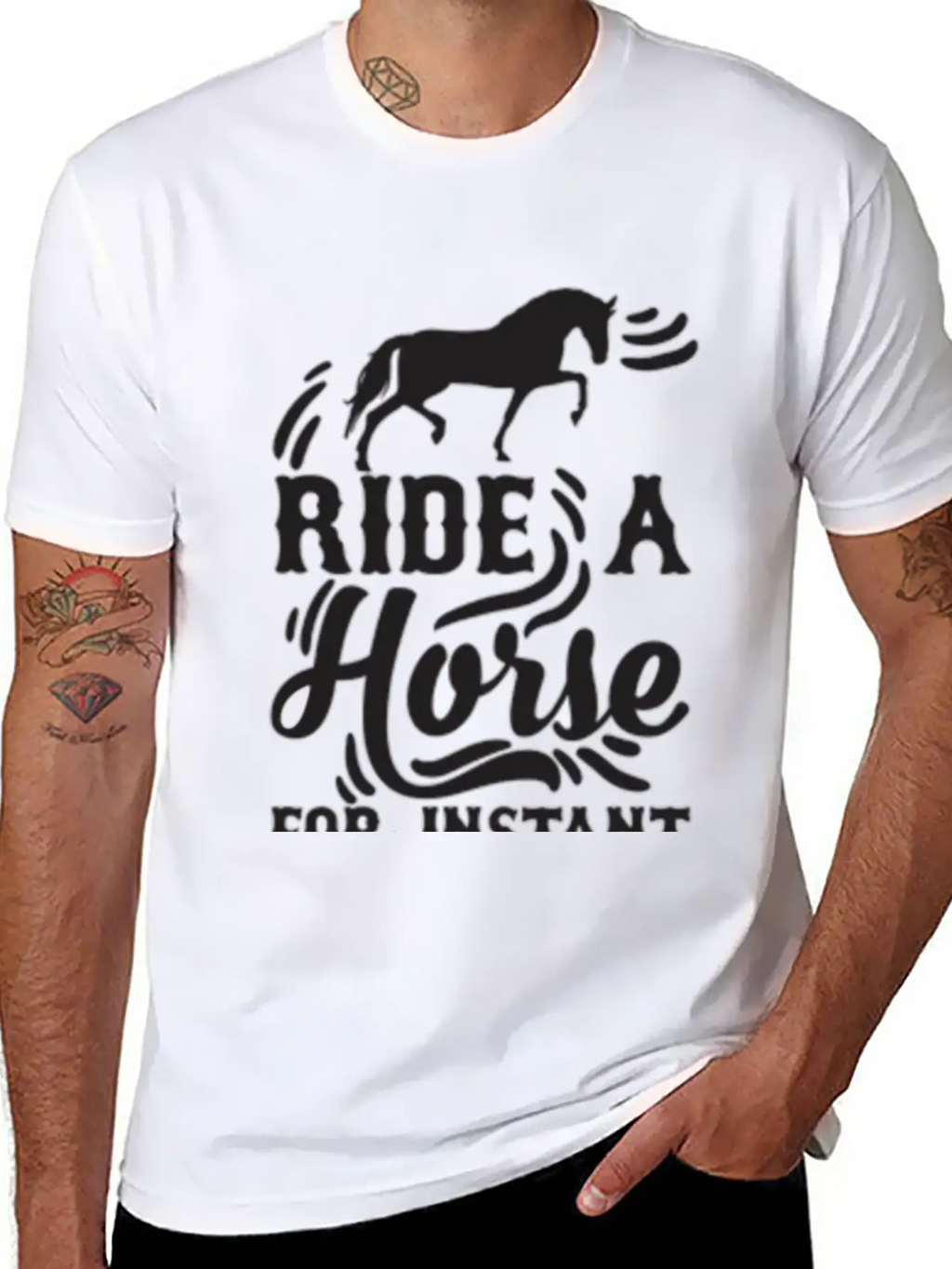 Horse Instant Happiness Stylish Everyday T-Shirt – Unisex Basic Cotton Tee