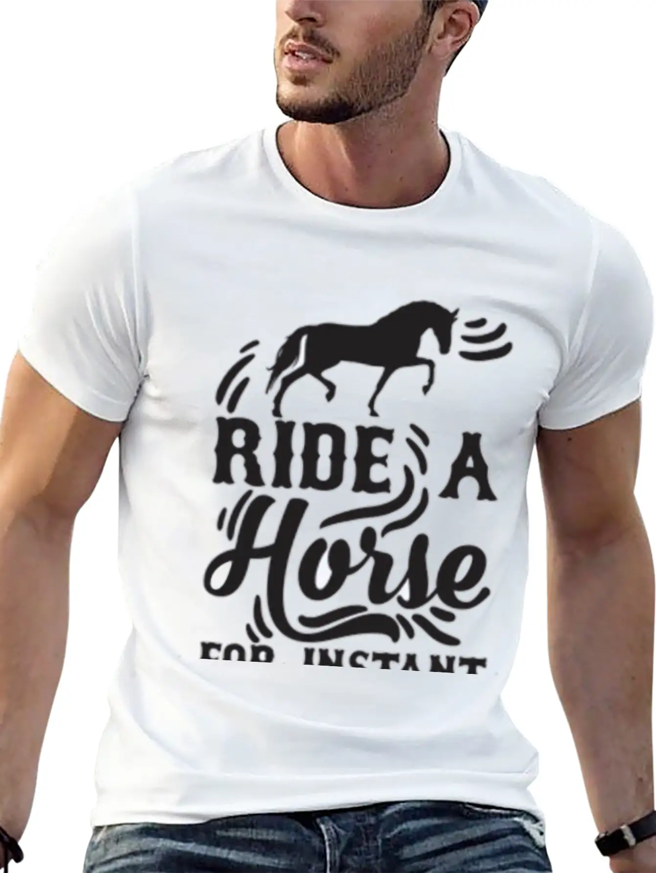 Horse Instant Happiness Stylish Everyday T-Shirt – Unisex Basic Cotton Tee
