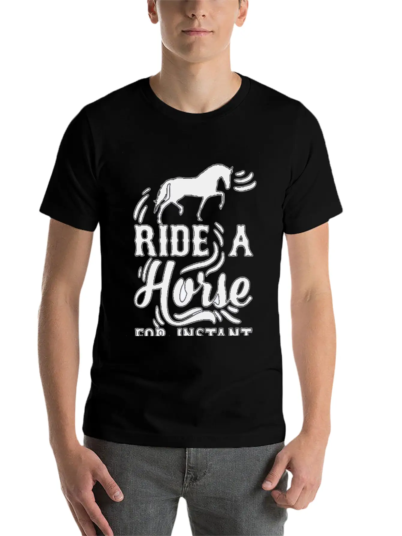 Horse Instant Happiness Stylish Everyday T-Shirt – Unisex Basic Cotton Tee