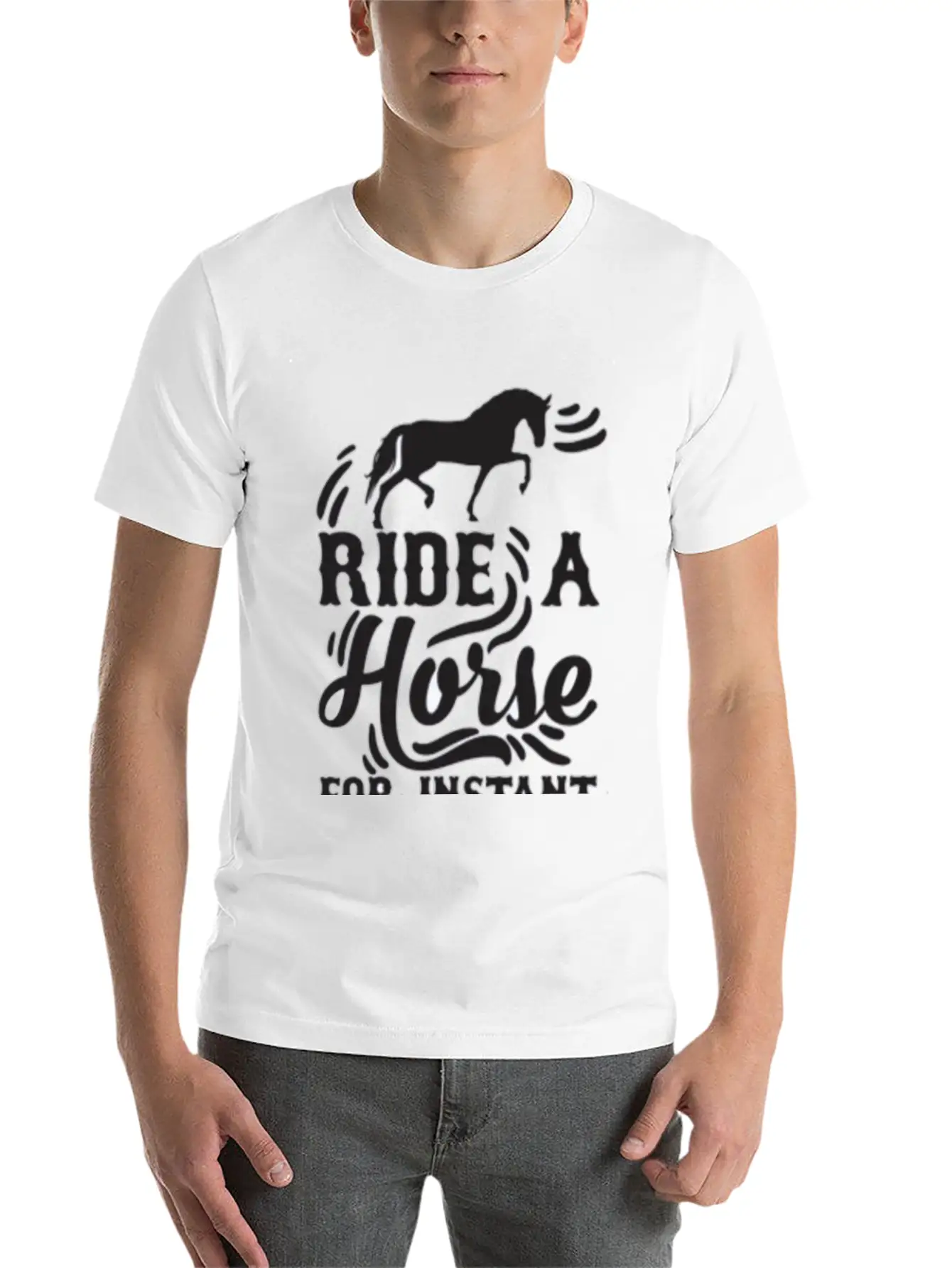 Horse Instant Happiness Stylish Everyday T-Shirt – Unisex Basic Cotton Tee
