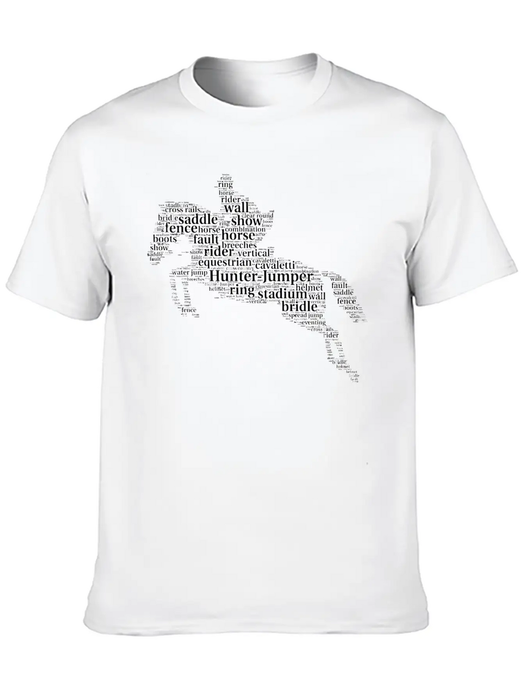 Horse Jumping Word Cloud For Horse Lovers Essential Cotton Tee For Daily Outfits – Unisex Style