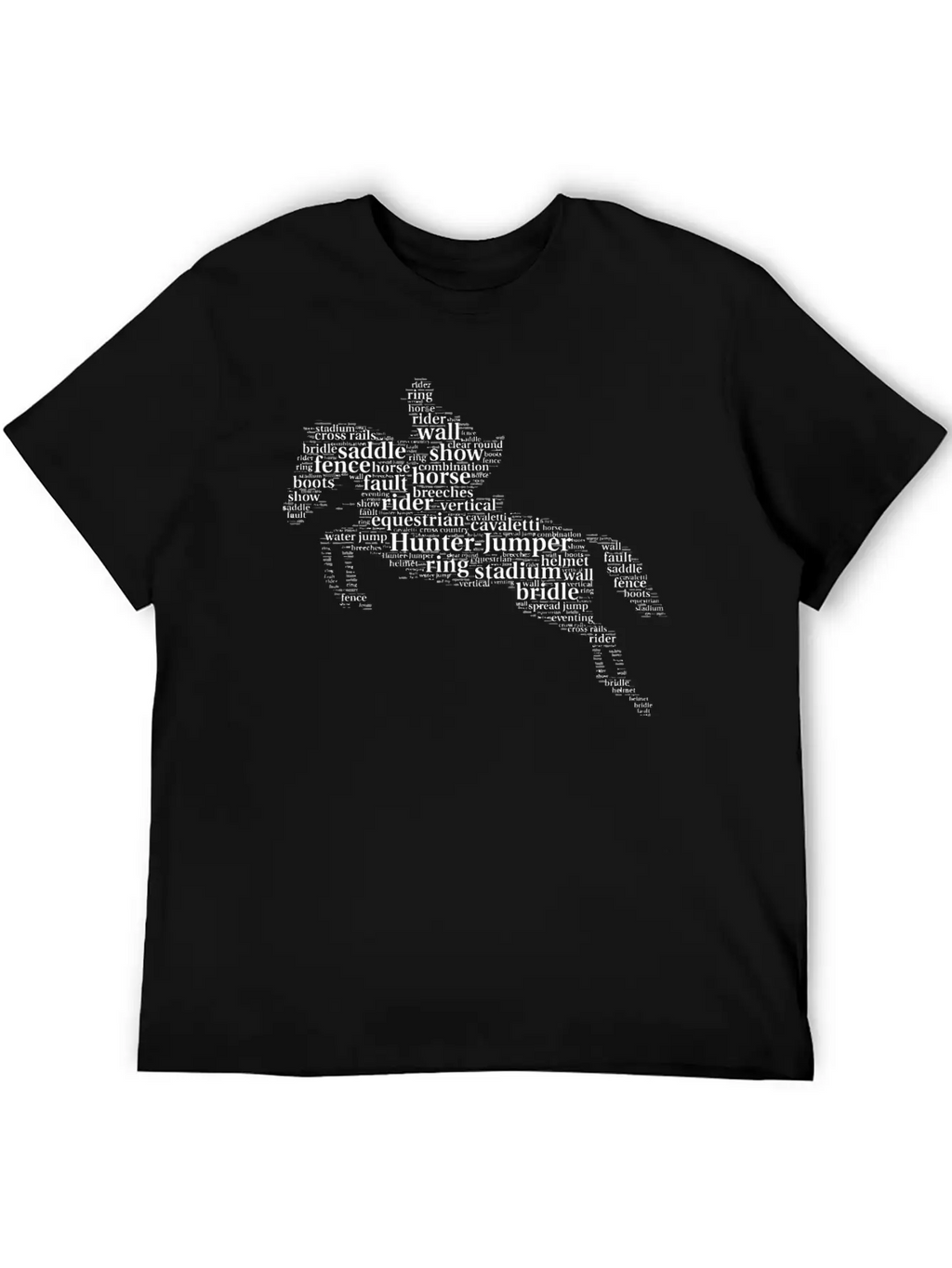 Horse Jumping Word Cloud For Horse Lovers Essential Cotton Tee For Daily Outfits – Unisex Style