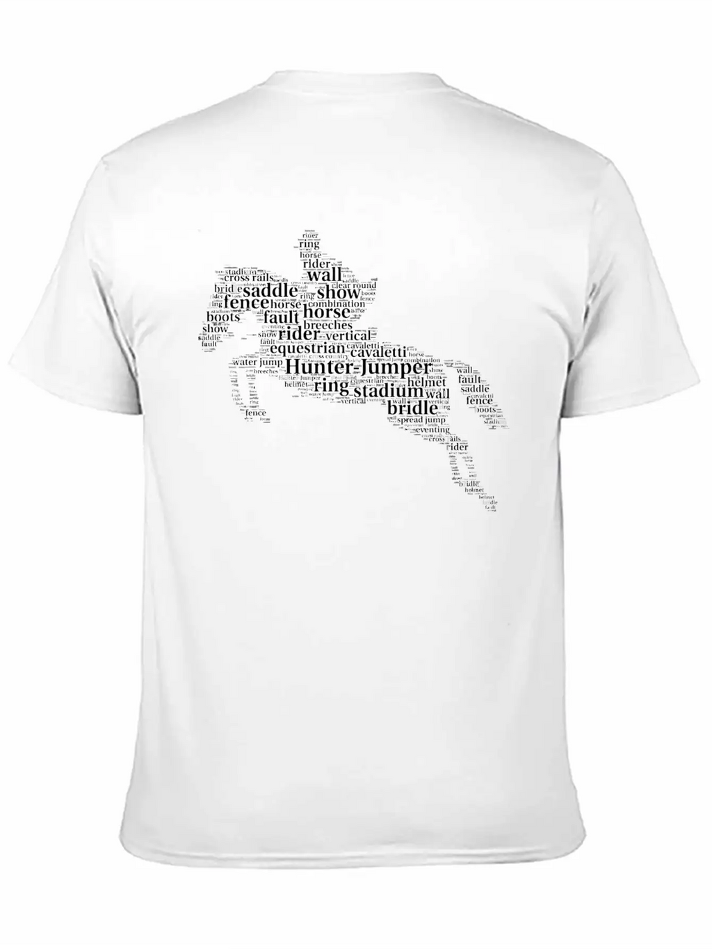 Horse Jumping Word Cloud For Horse Lovers Essential Cotton Tee For Daily Outfits – Unisex Style