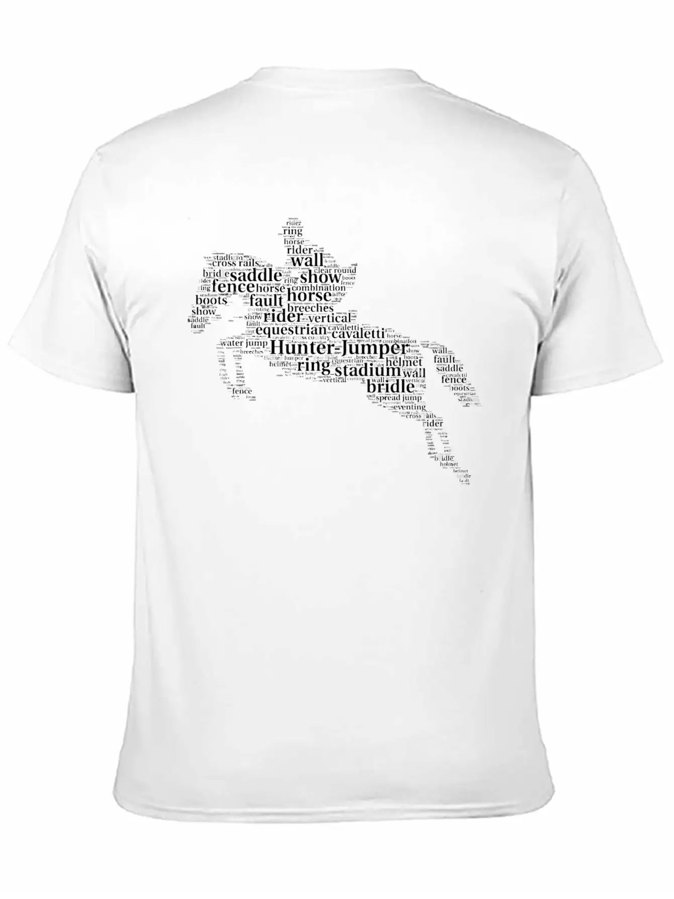 Horse Jumping Word Cloud For Horse Lovers Essential Cotton Tee For Daily Outfits – Unisex Style