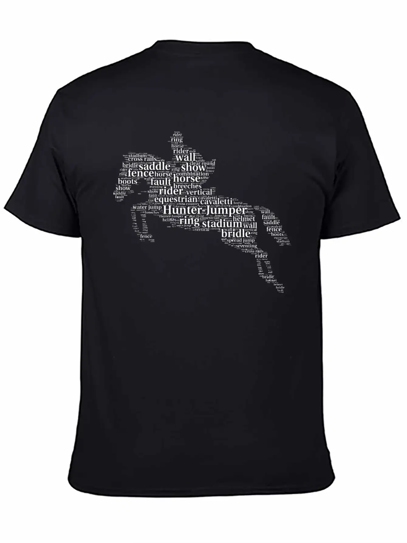 Horse Jumping Word Cloud For Horse Lovers Essential Cotton Tee For Daily Outfits – Unisex Style