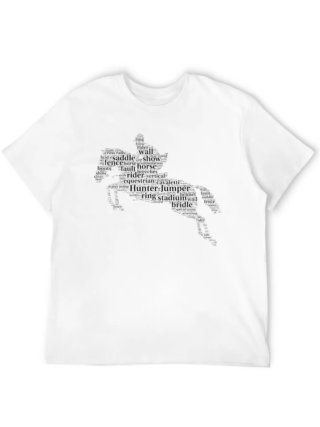 Horse Jumping Word Cloud For Horse Lovers Essential Cotton Tee For Daily Outfits – Unisex Style