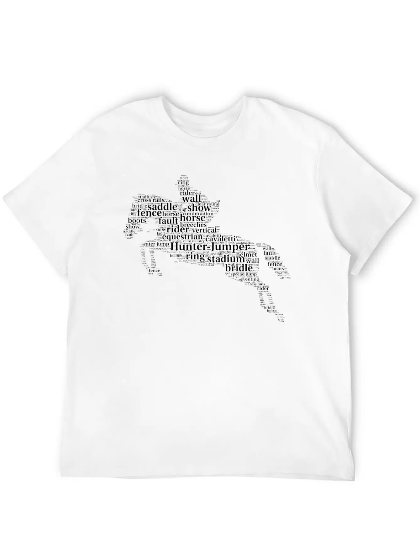 Horse Jumping Word Cloud For Horse Lovers Essential Cotton Tee For Daily Outfits – Unisex Style