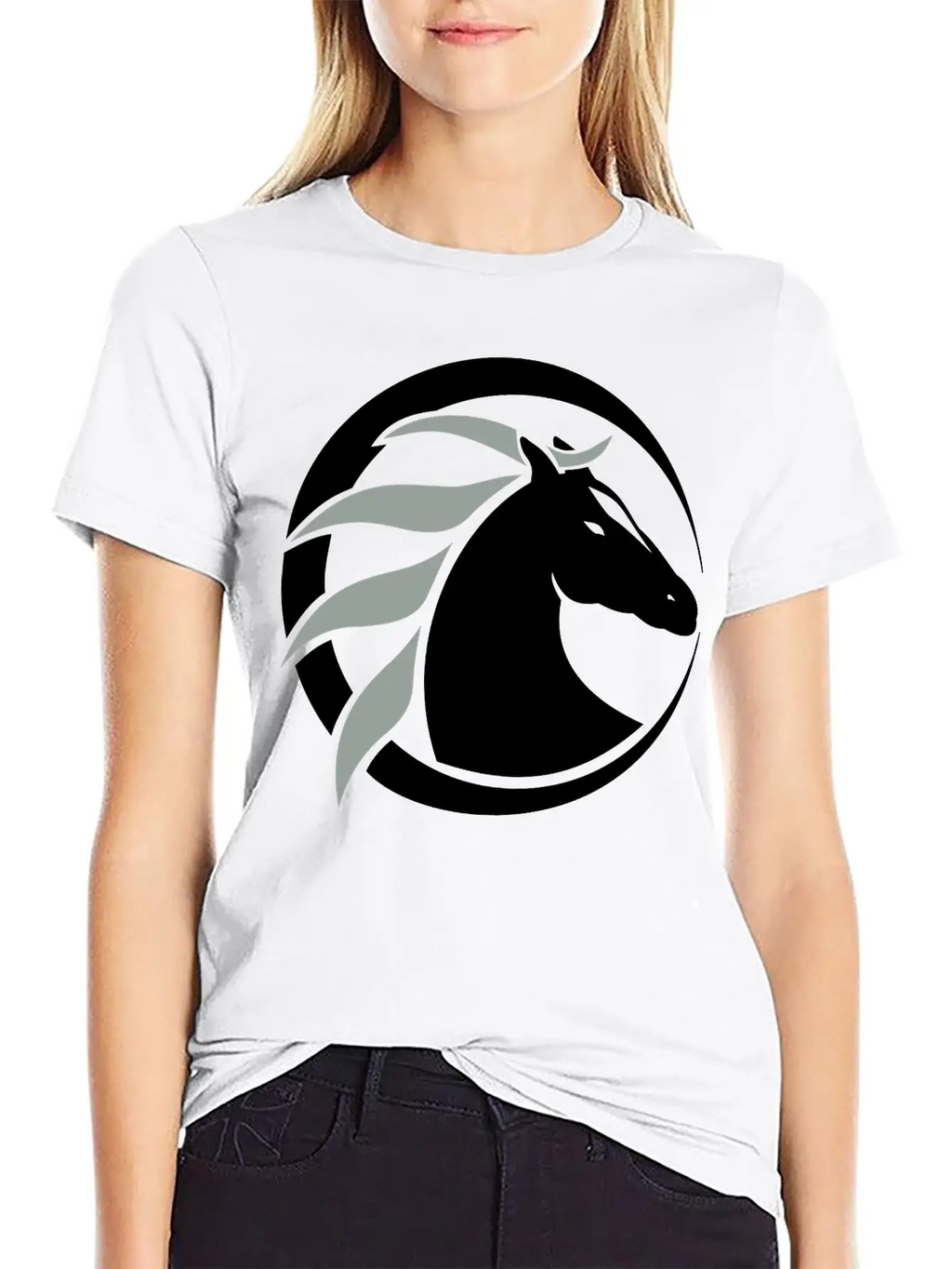 Horse Logo Unisex Casual T-Shirt – Clean Design For Daily Comfort