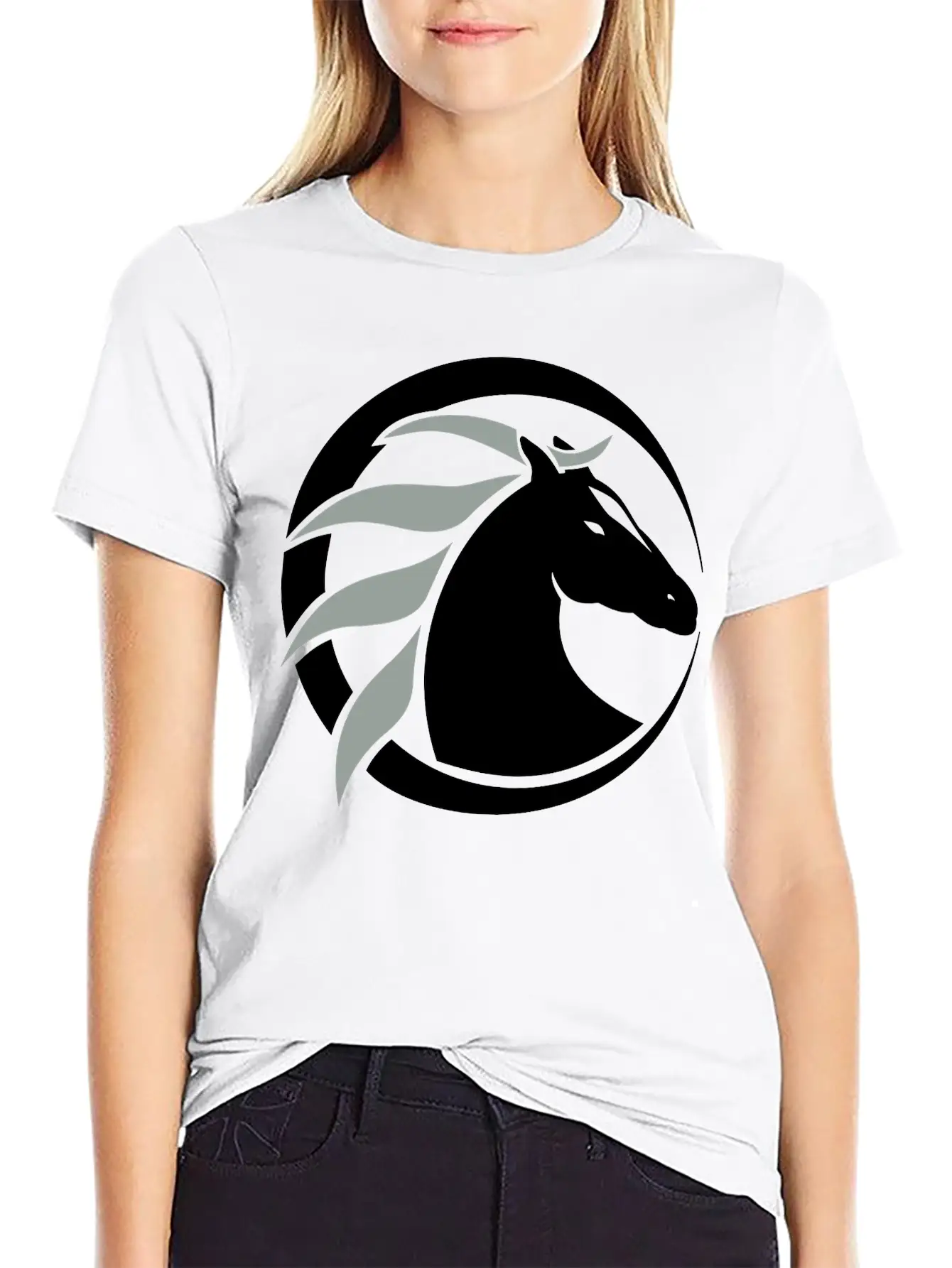 Horse Logo Unisex Casual T-Shirt – Clean Design For Daily Comfort