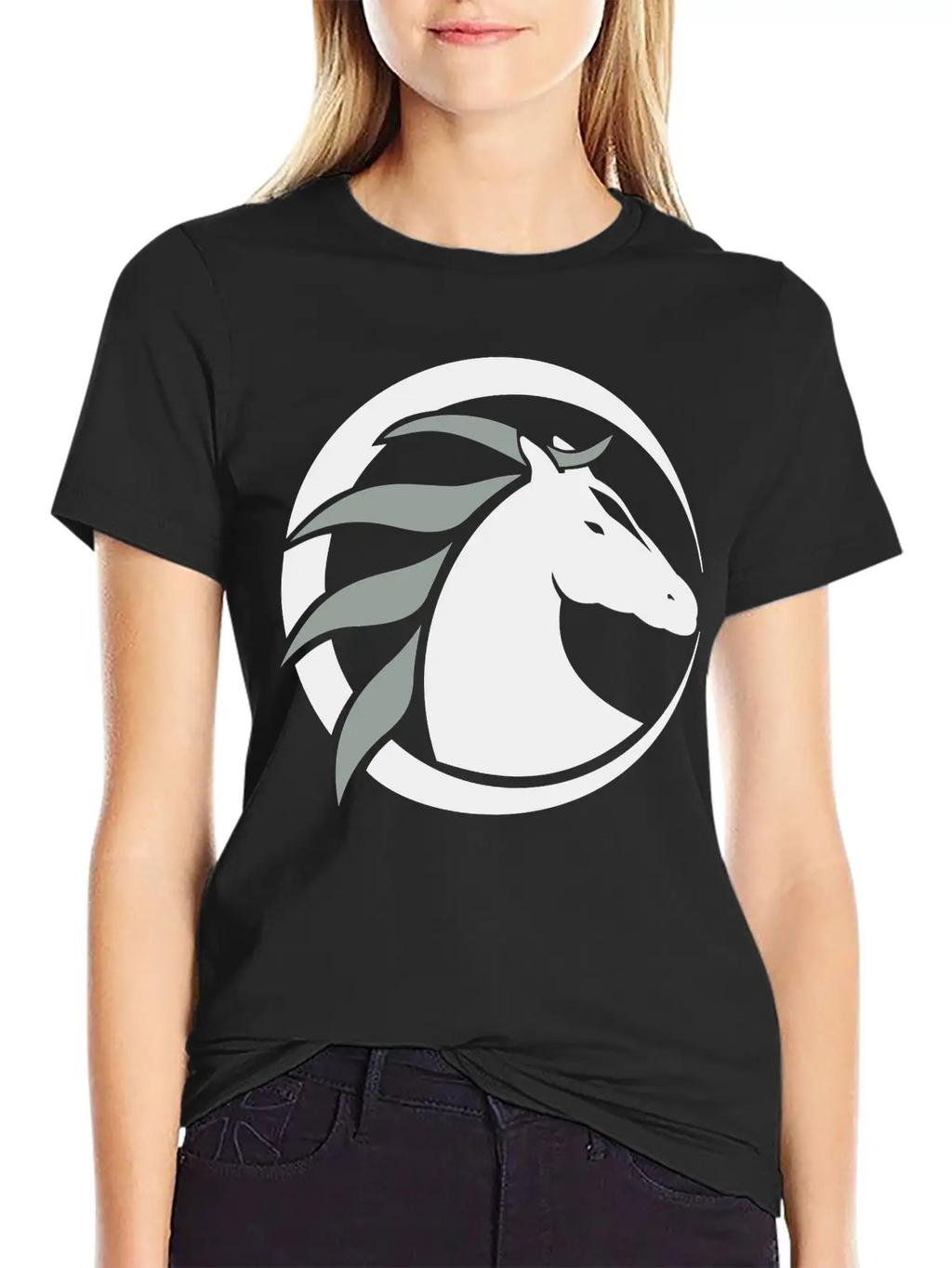 Horse Logo Unisex Casual T-Shirt – Clean Design For Daily Comfort