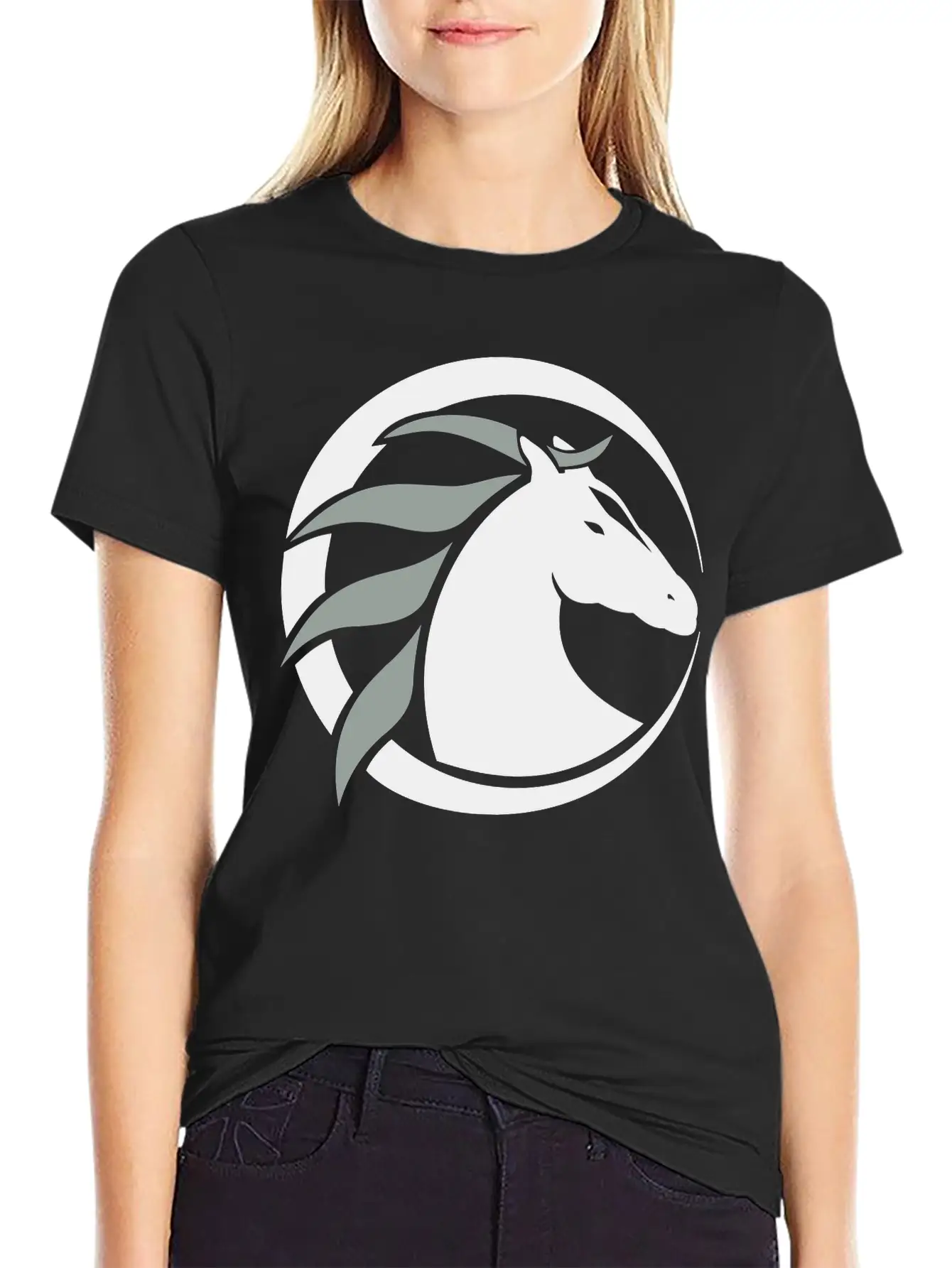 Horse Logo Unisex Casual T-Shirt – Clean Design For Daily Comfort