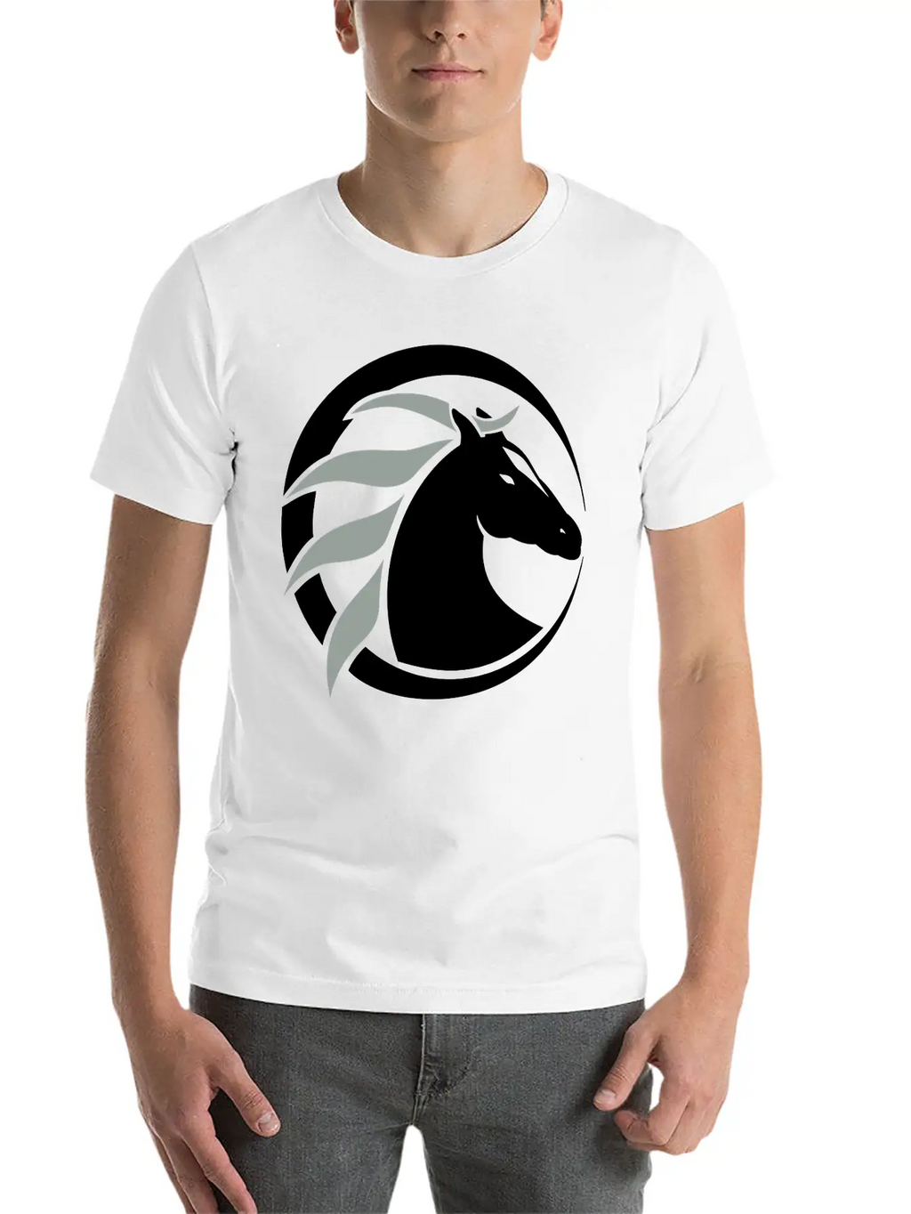 Horse Logo Unisex Casual T-Shirt – Clean Design For Daily Comfort