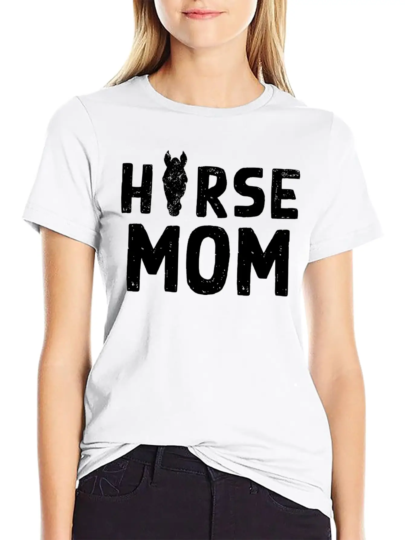 Horse Mom Design For Domestic Horse Pet Owners Breathable Soft Cotton T-Shirt – Timeless Casual Look