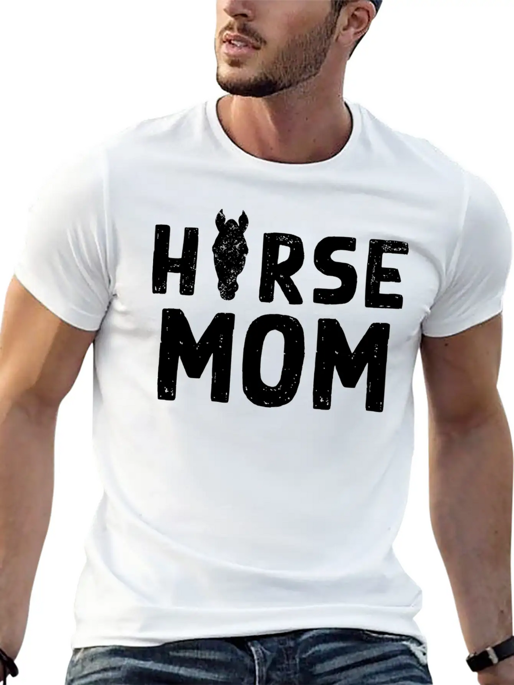 Horse Mom Design For Domestic Horse Pet Owners Breathable Soft Cotton T-Shirt – Timeless Casual Look