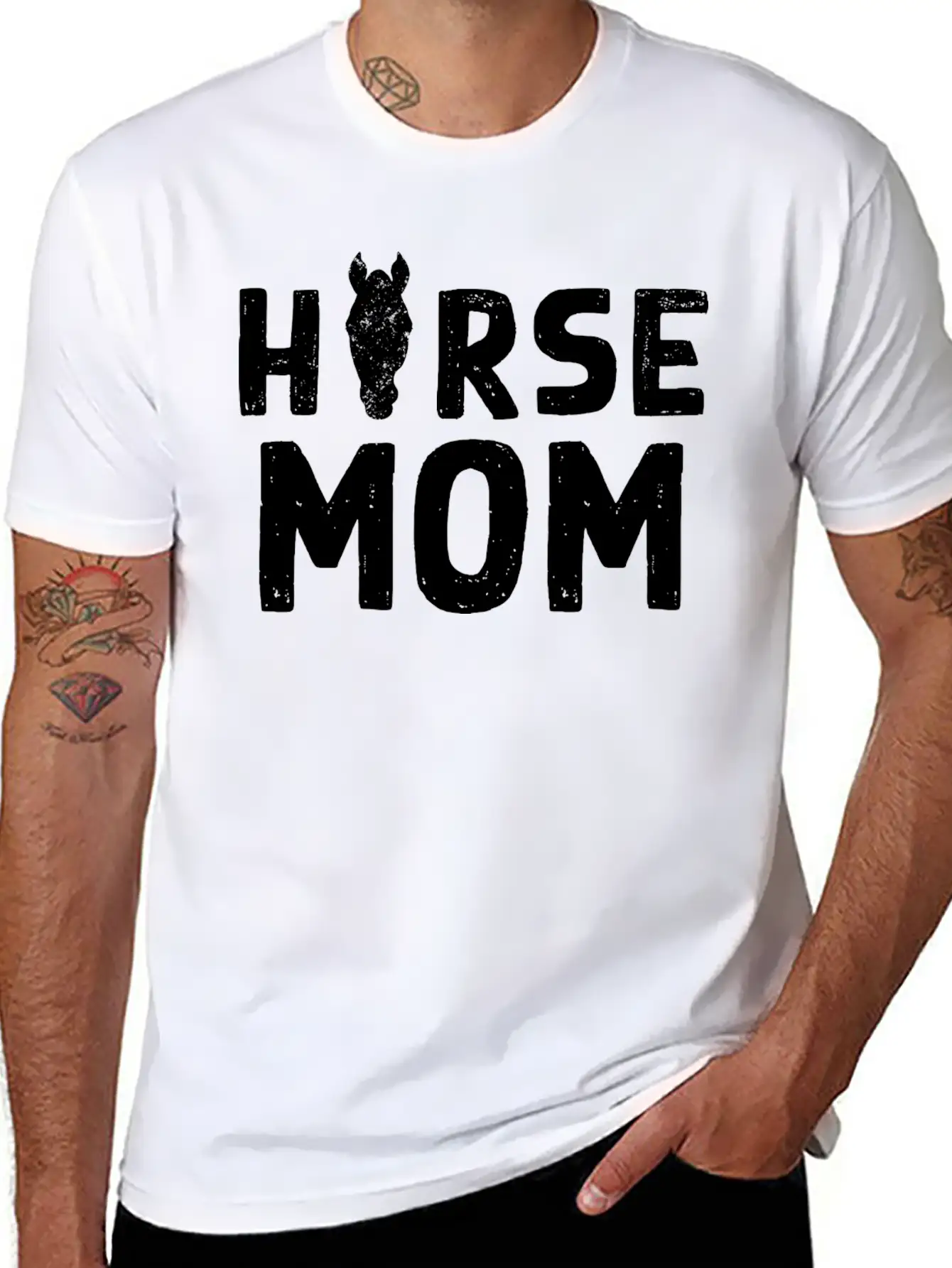 Horse Mom Design For Domestic Horse Pet Owners Breathable Soft Cotton T-Shirt – Timeless Casual Look