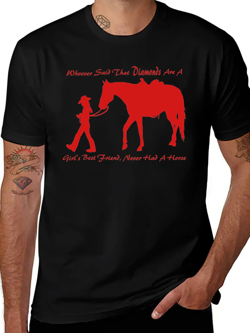 Horse N Diamond Classic Fit Graphic Tee For Daily Comfort – Unisex Cotton Shirt