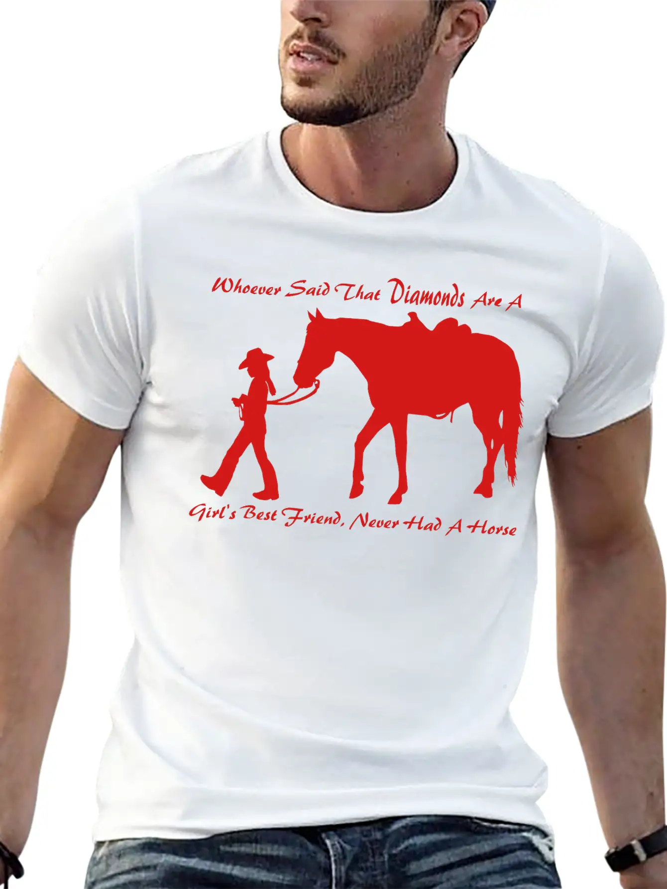 Horse N Diamond Classic Fit Graphic Tee For Daily Comfort – Unisex Cotton Shirt
