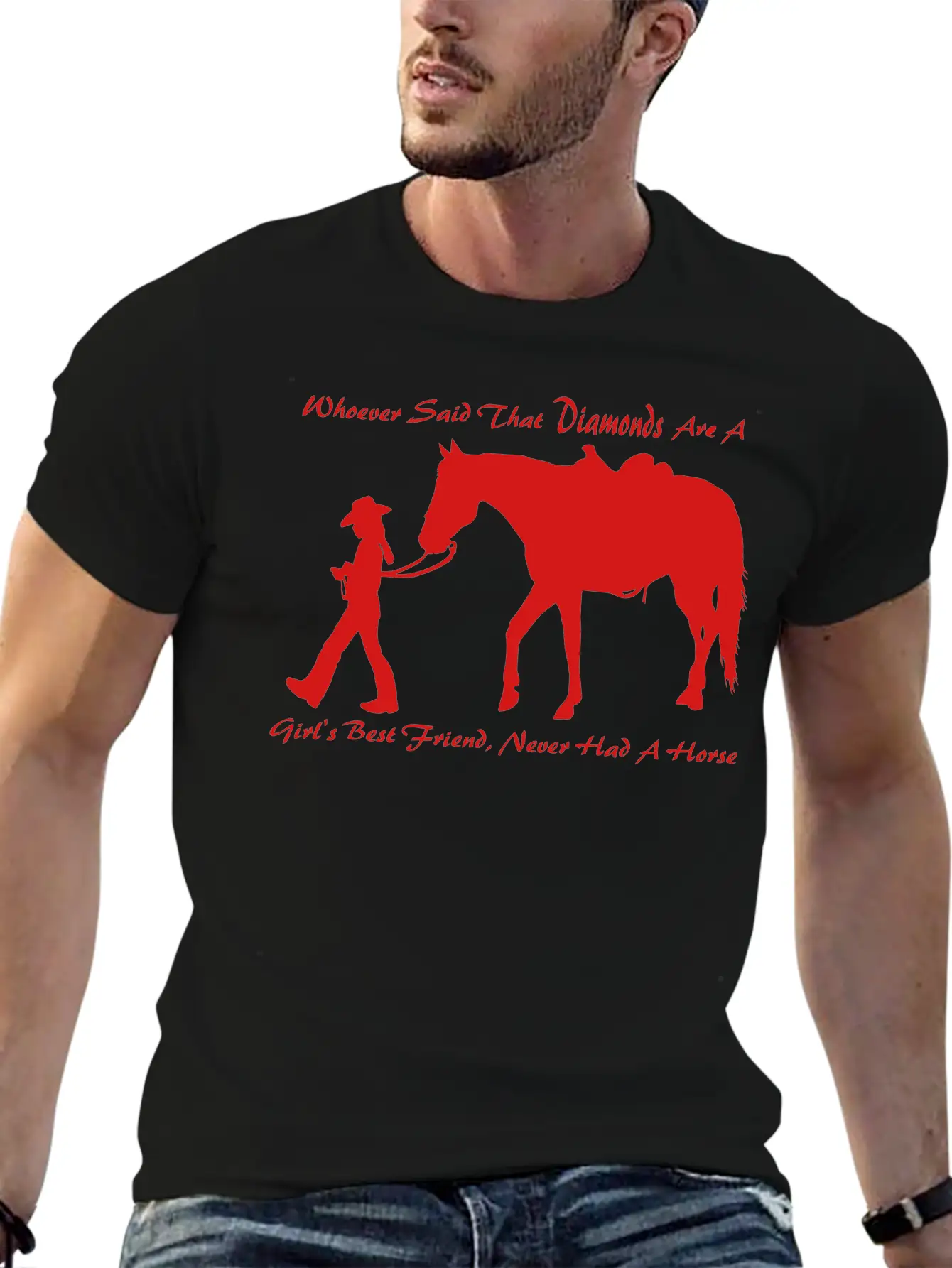 Horse N Diamond Classic Fit Graphic Tee For Daily Comfort – Unisex Cotton Shirt