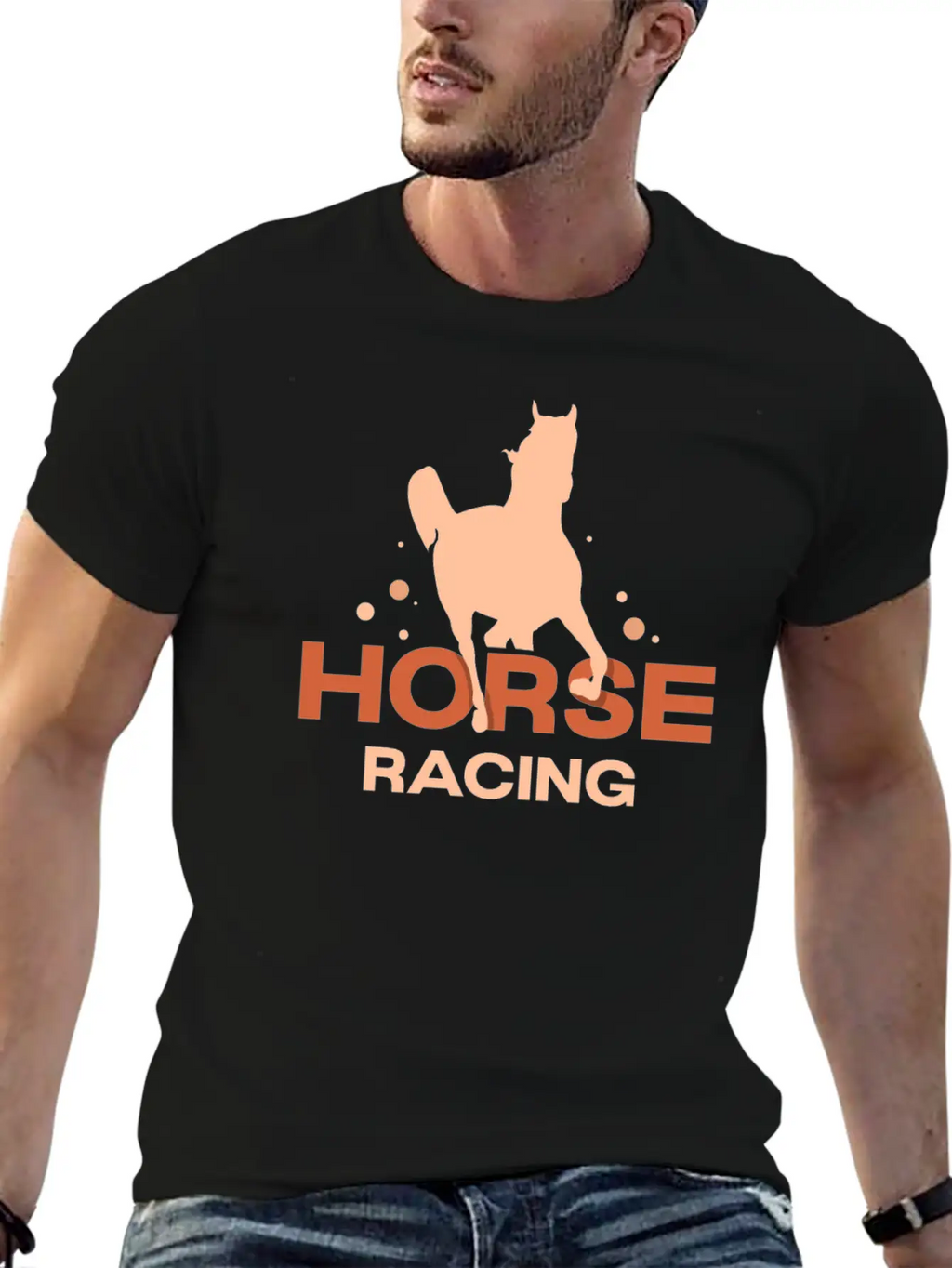 Horse Racing Race Horses Racer Casual Graphic T-Shirt – Simple And Comfortable Daily Wear